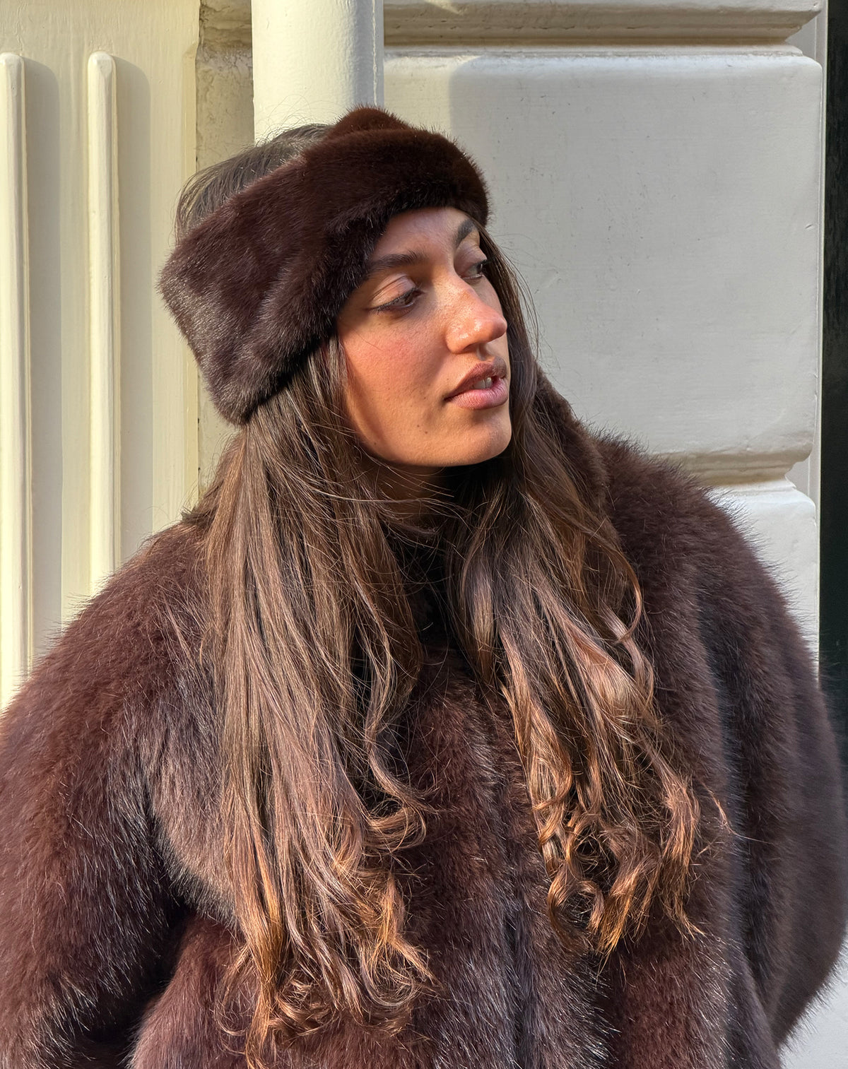 FAUX FUR HEADBAND BRUIN