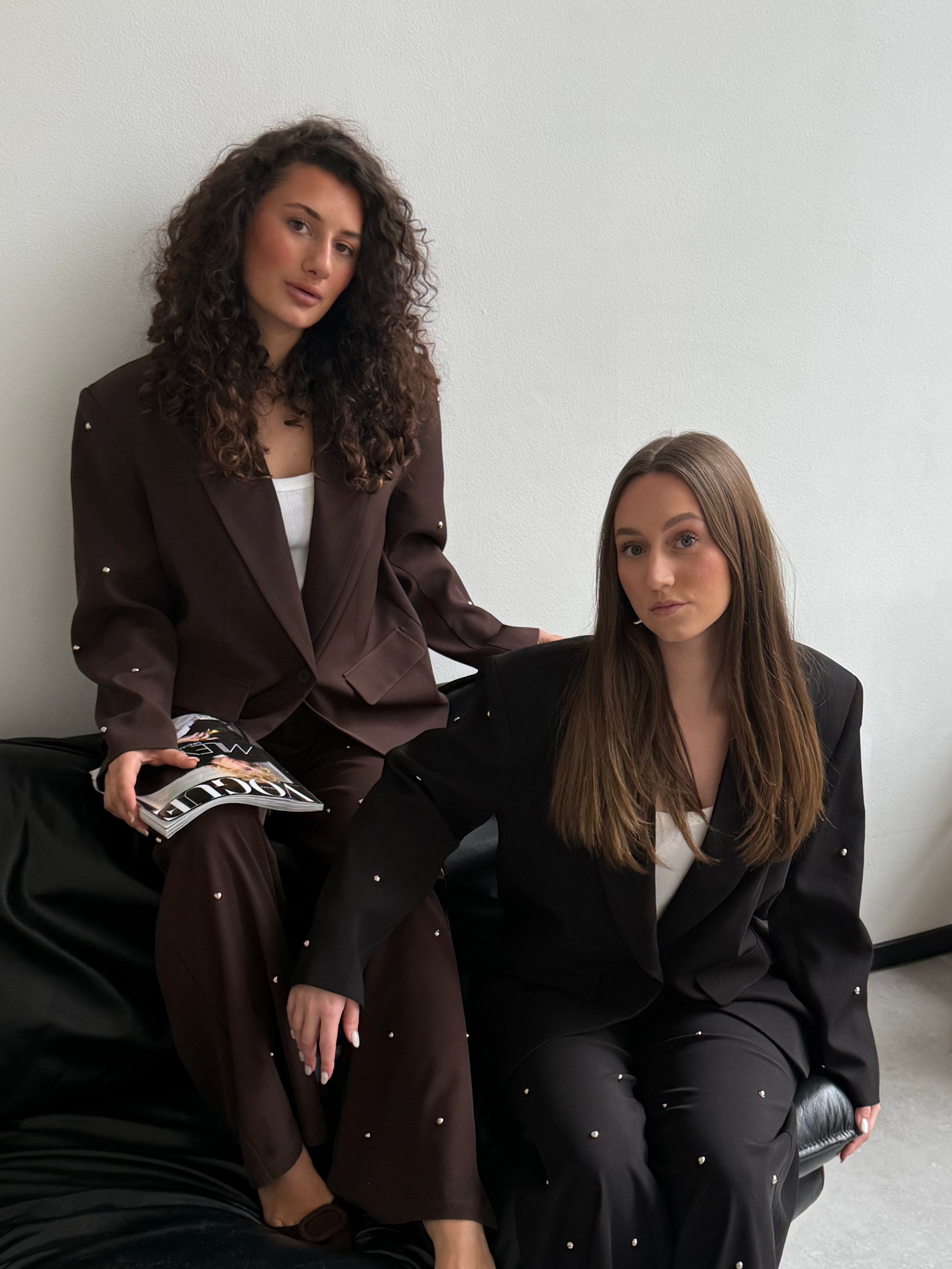 MAINE BUBBLE STUD BLAZER ZWART