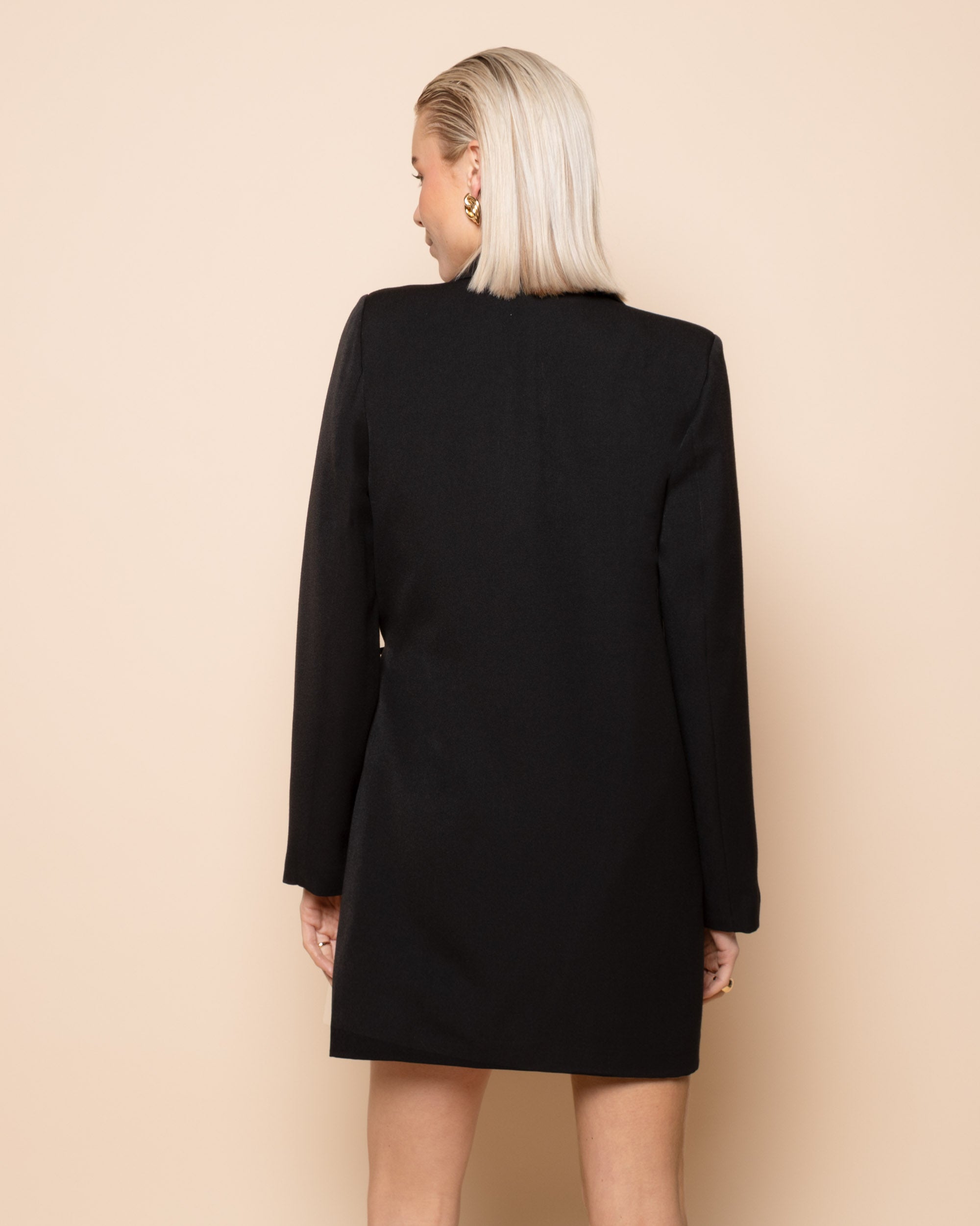 IRIS WRAP UP BLAZER DRESS ZWART