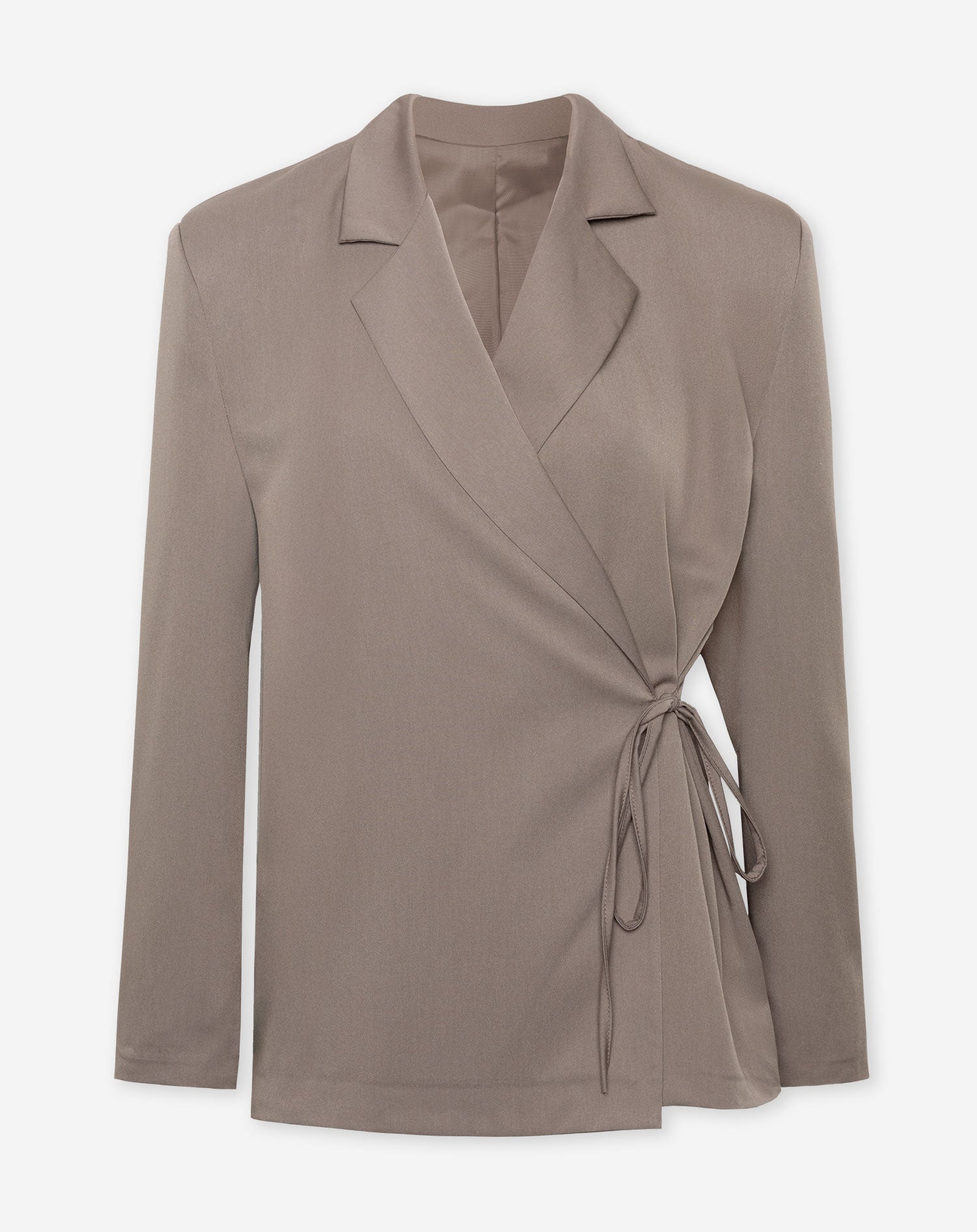 ZOEY WRAP UP BLAZER TAUPE