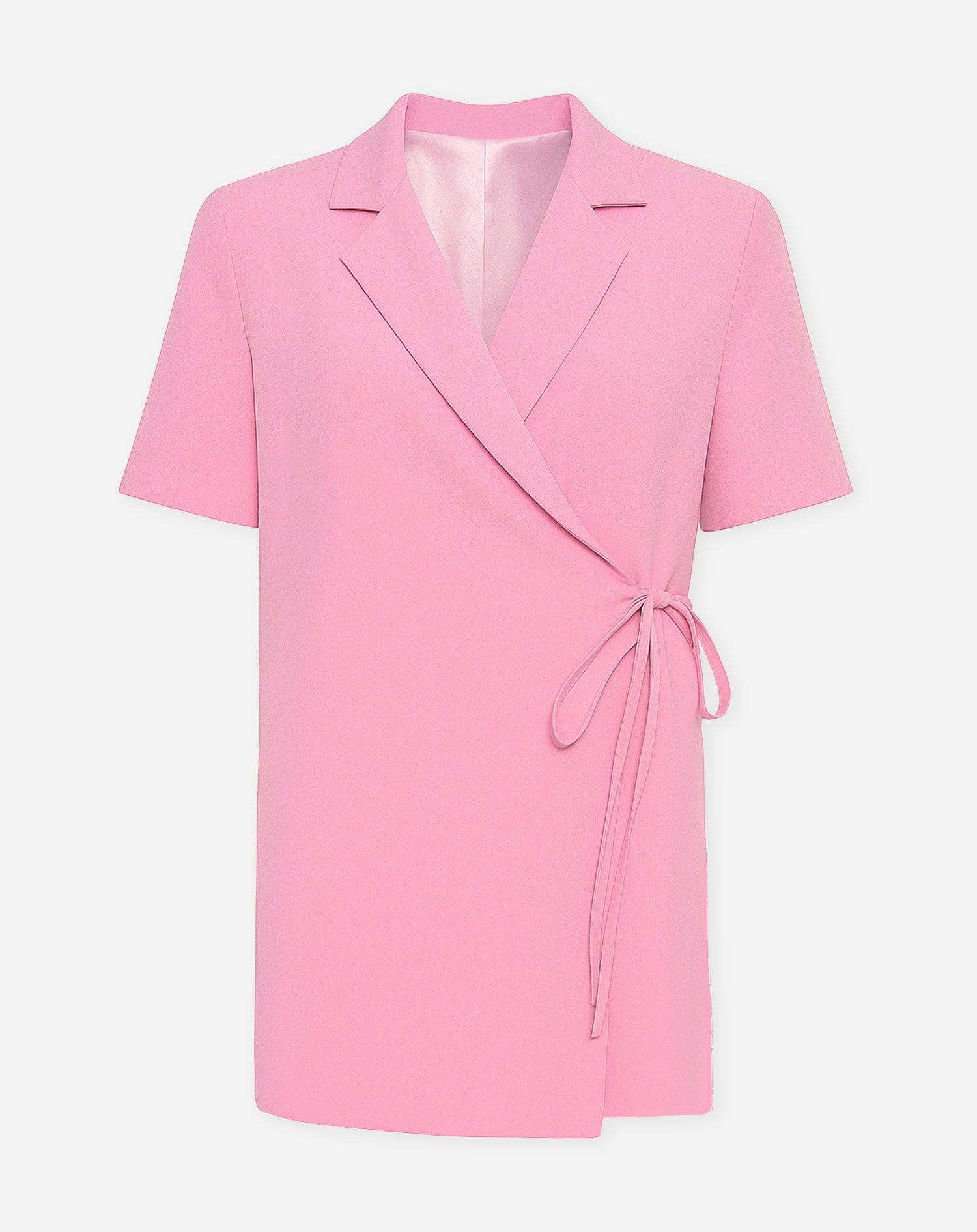 ZOEY WRAP UP SHORT SLEEVE BLAZER DRESS PINK