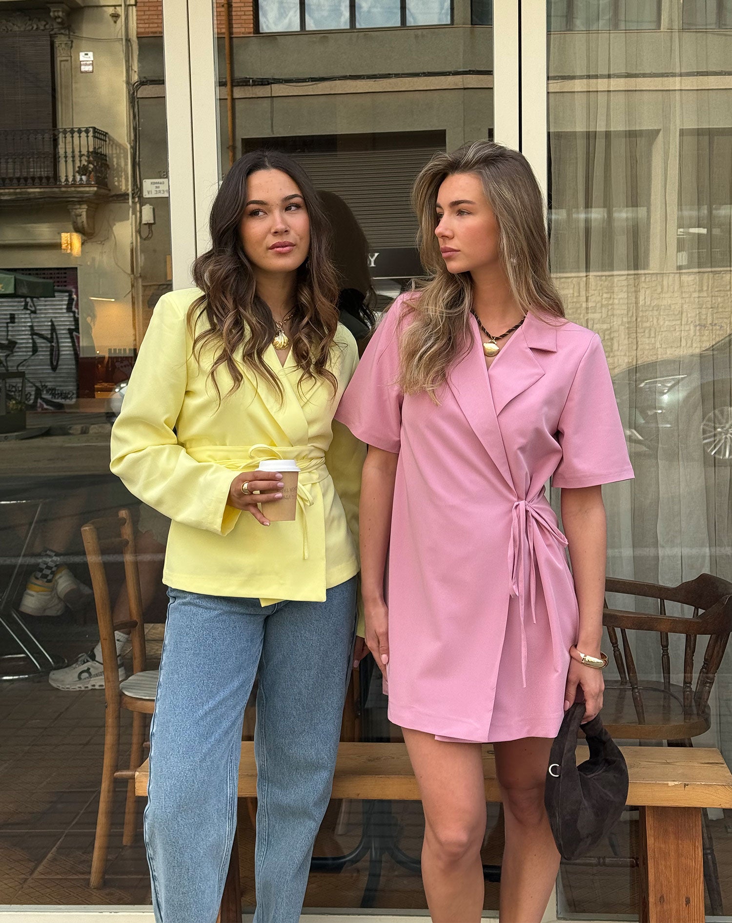 ZOEY WRAP UP SHORT SLEEVE BLAZER DRESS PINK