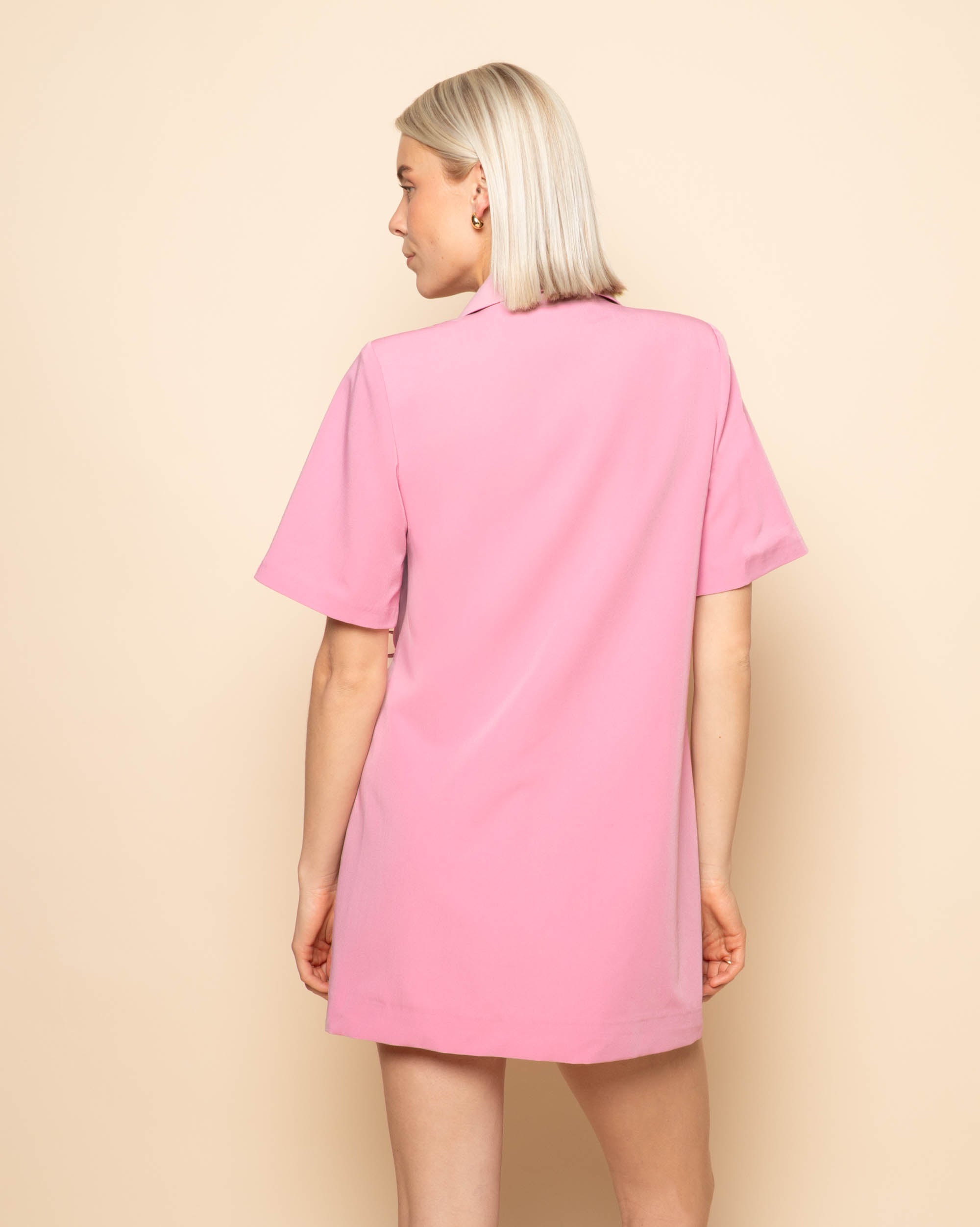 ZOEY WRAP UP SHORT SLEEVE BLAZER DRESS PINK