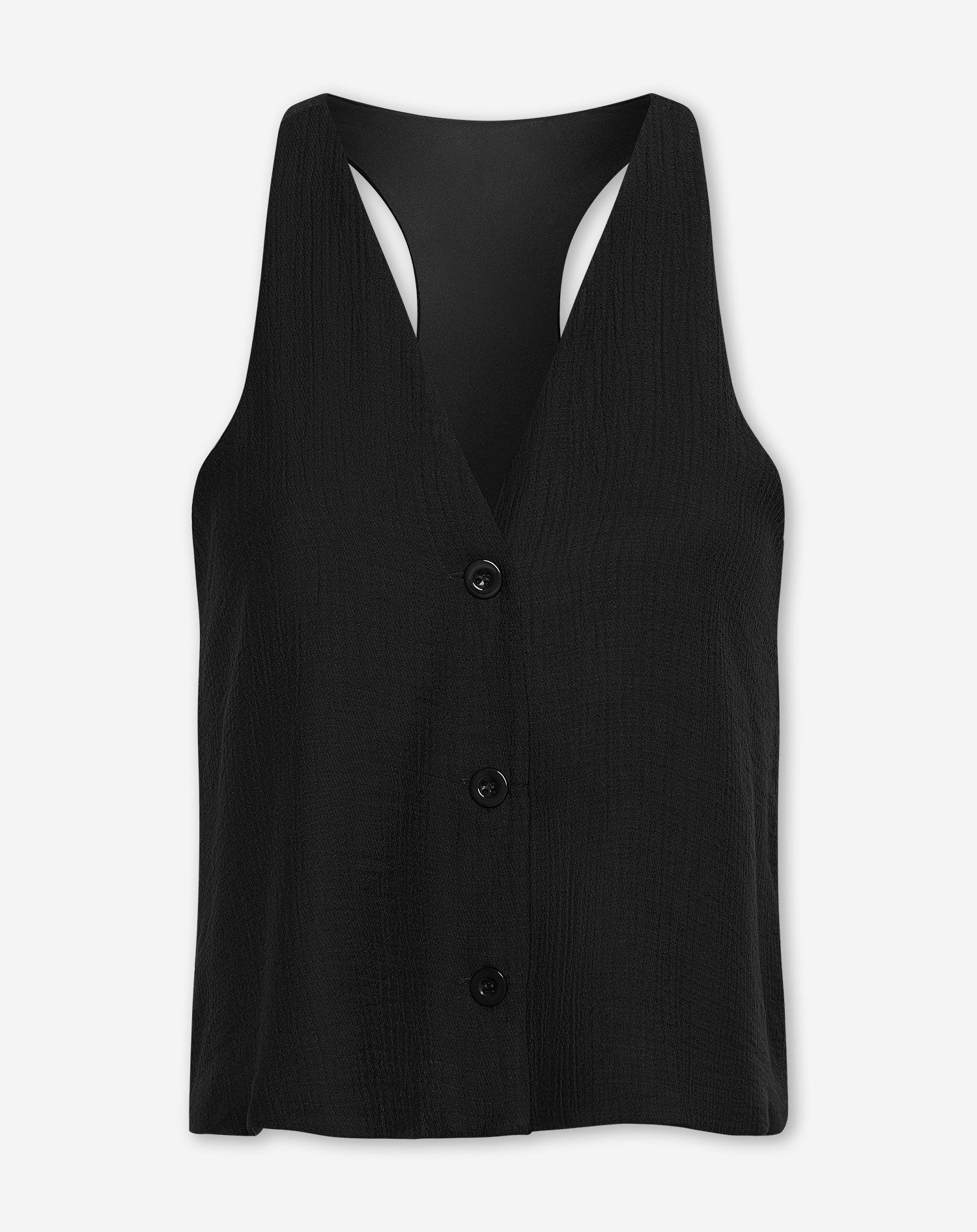 VIVIAN VISCOSE GILET ZWART