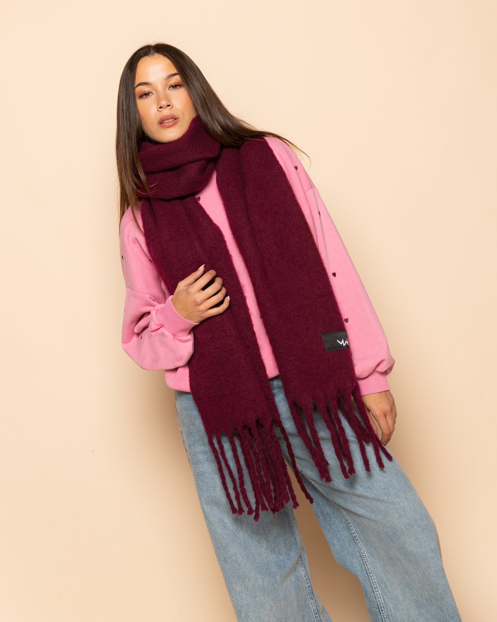 WOVEN SCARF BURGUNDY