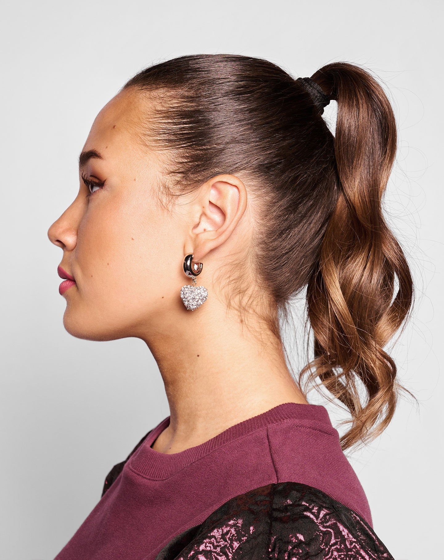 HEART STRASS HOOP EARRINGS