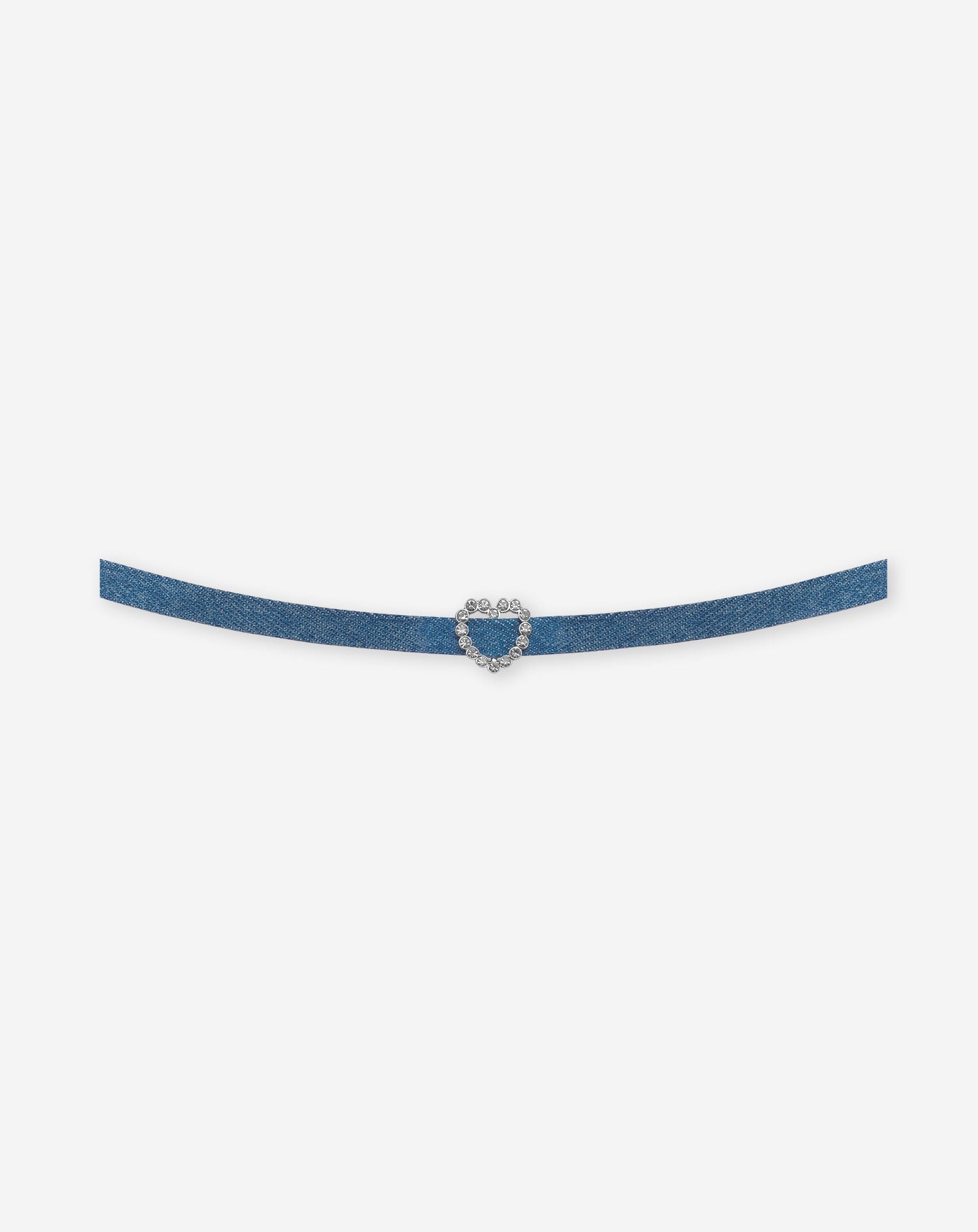 DIAMOND HEART DENIM CHOKER BLUE