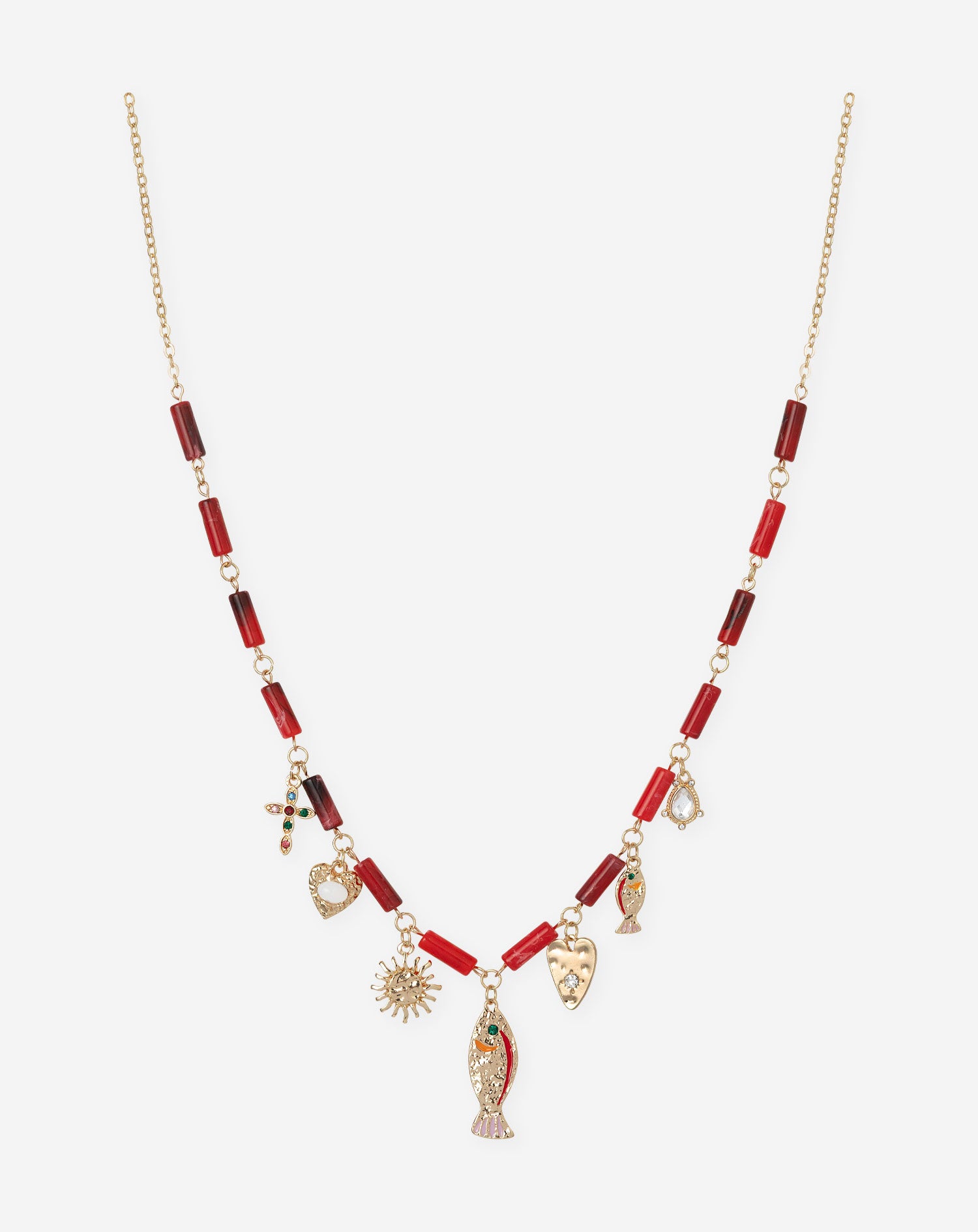 SUMMER BEADS CHARM NECKLACE ROOD