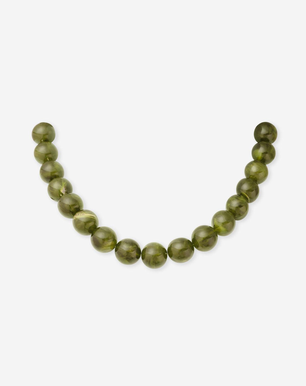 COLORED BEADS NECKLACE OLIJFGROEN