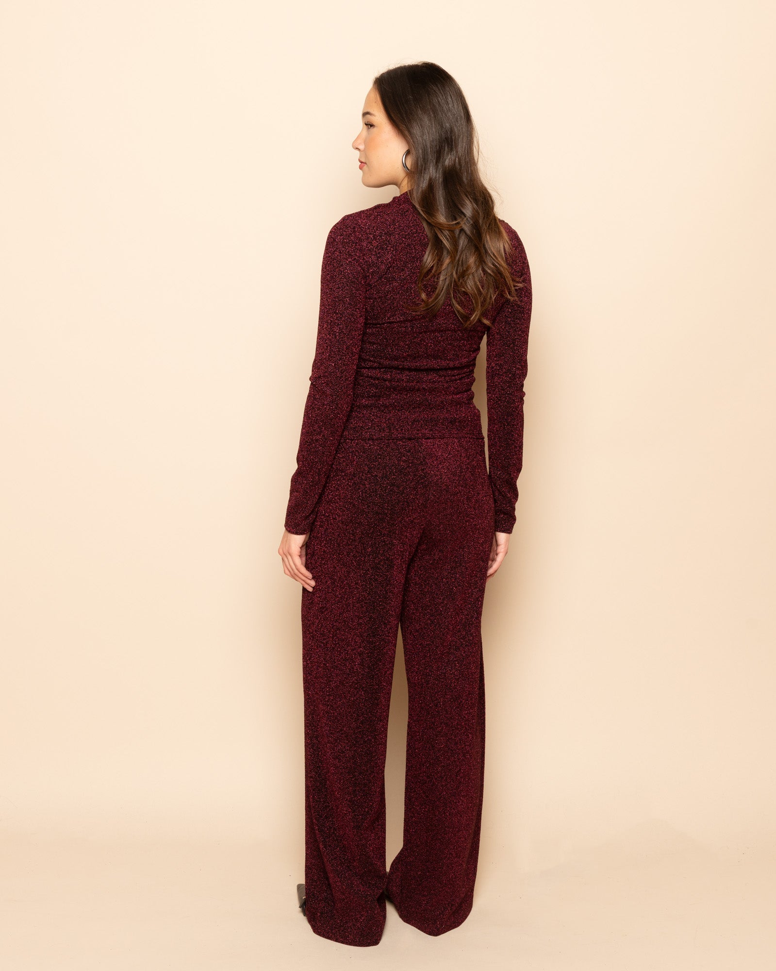 JOANY GLITTER PANTALON BURGUNDY