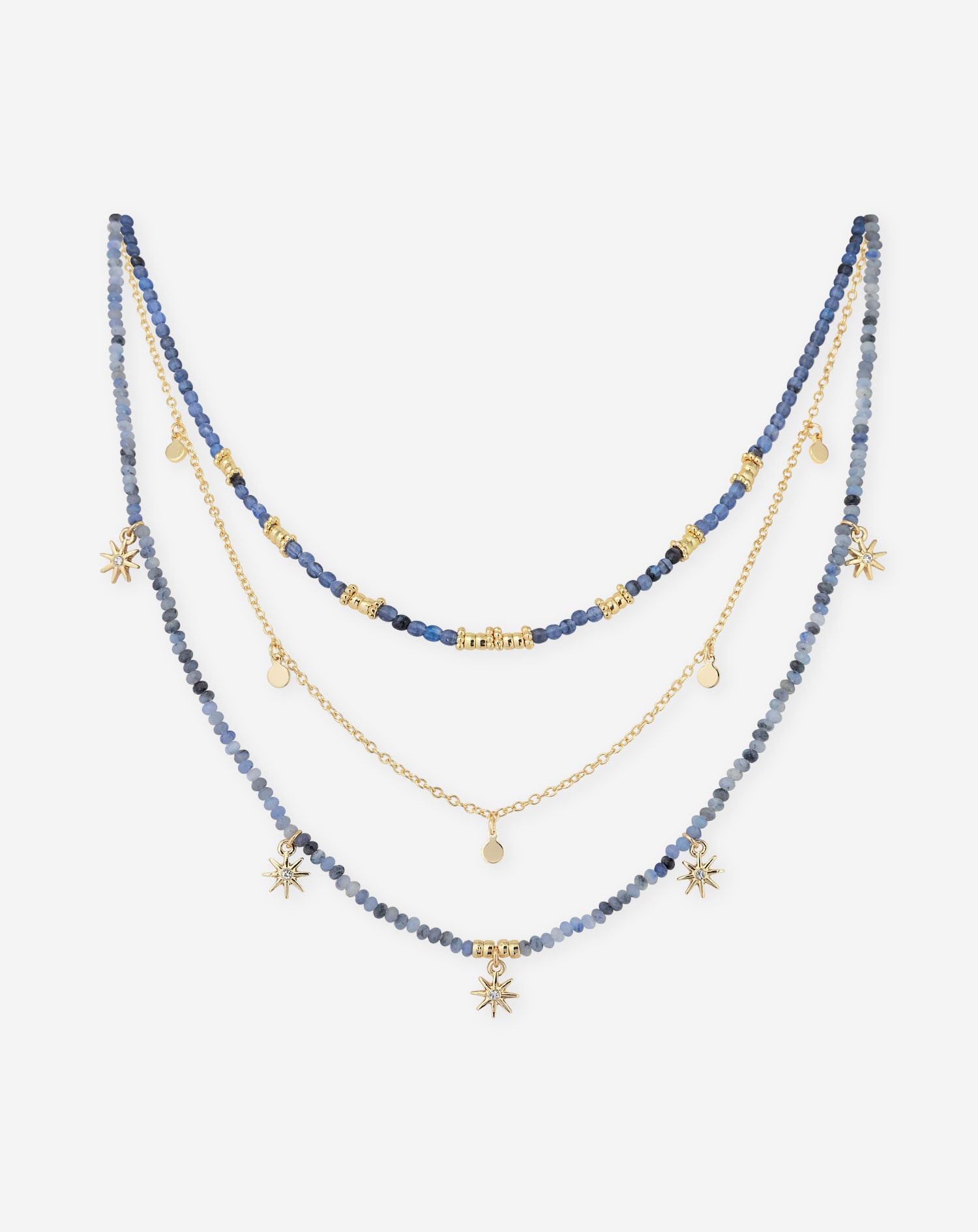BEADS LAYERED NECKLACE BLAUW