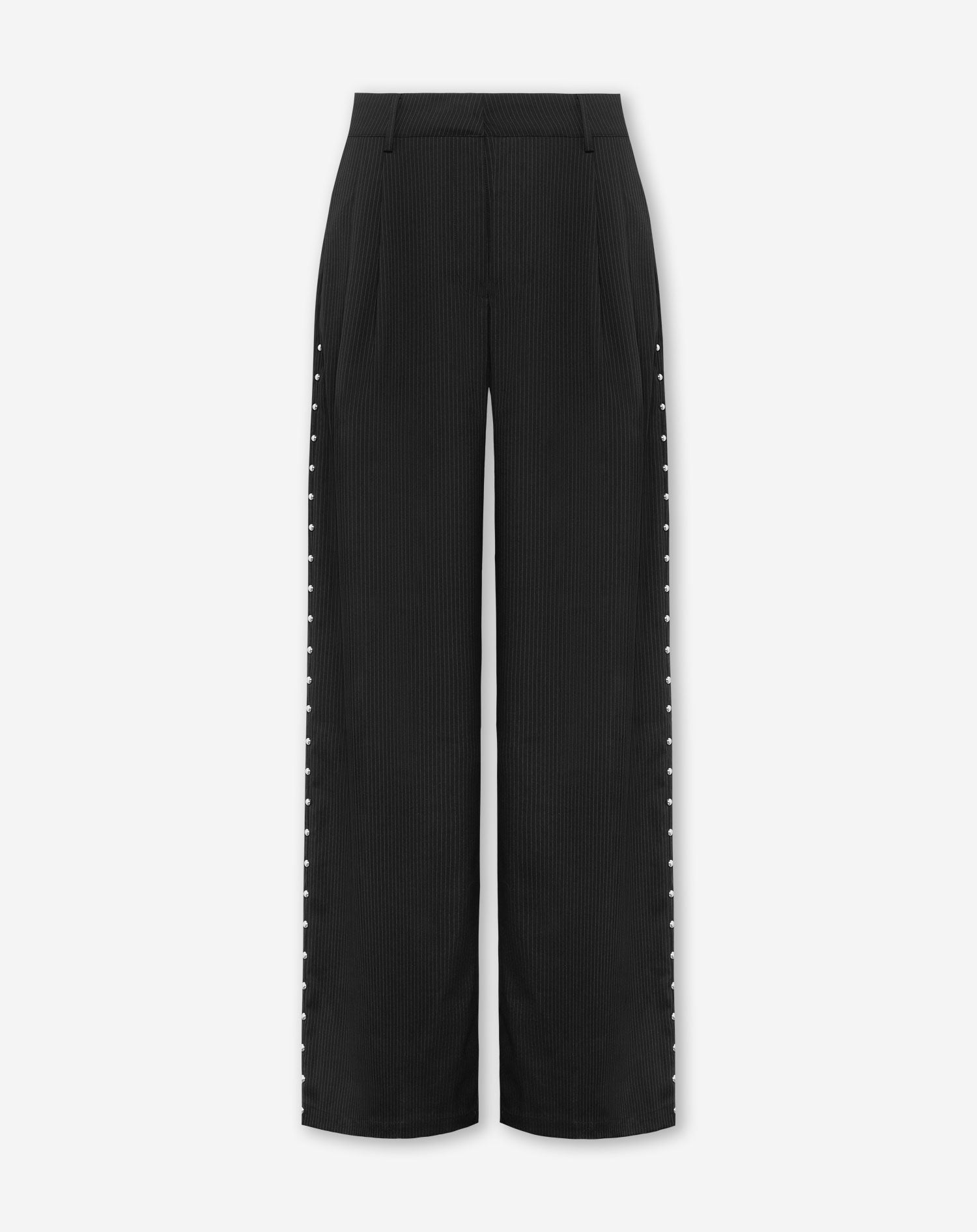 SAAR PINSTRIPE STUD PANTALON PETITE ZWART