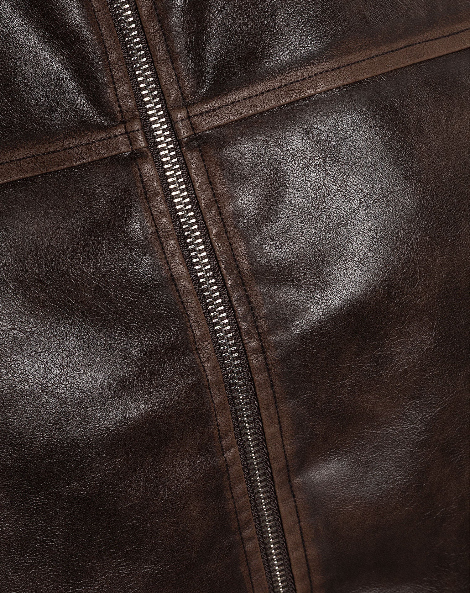VINTAGE FAUX LEATHER BOMBER JACKET BRUIN
