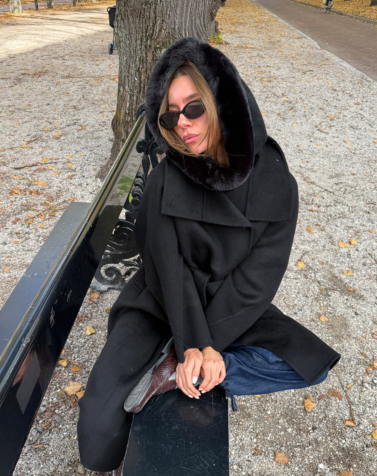 BALACLAVA FAUX FUR ZWART