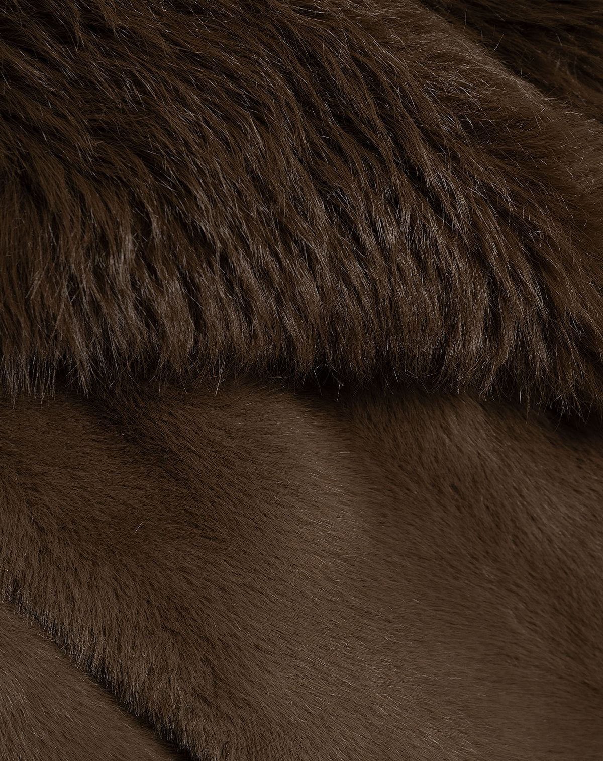 FAUX FUR CUFF COAT BROWN