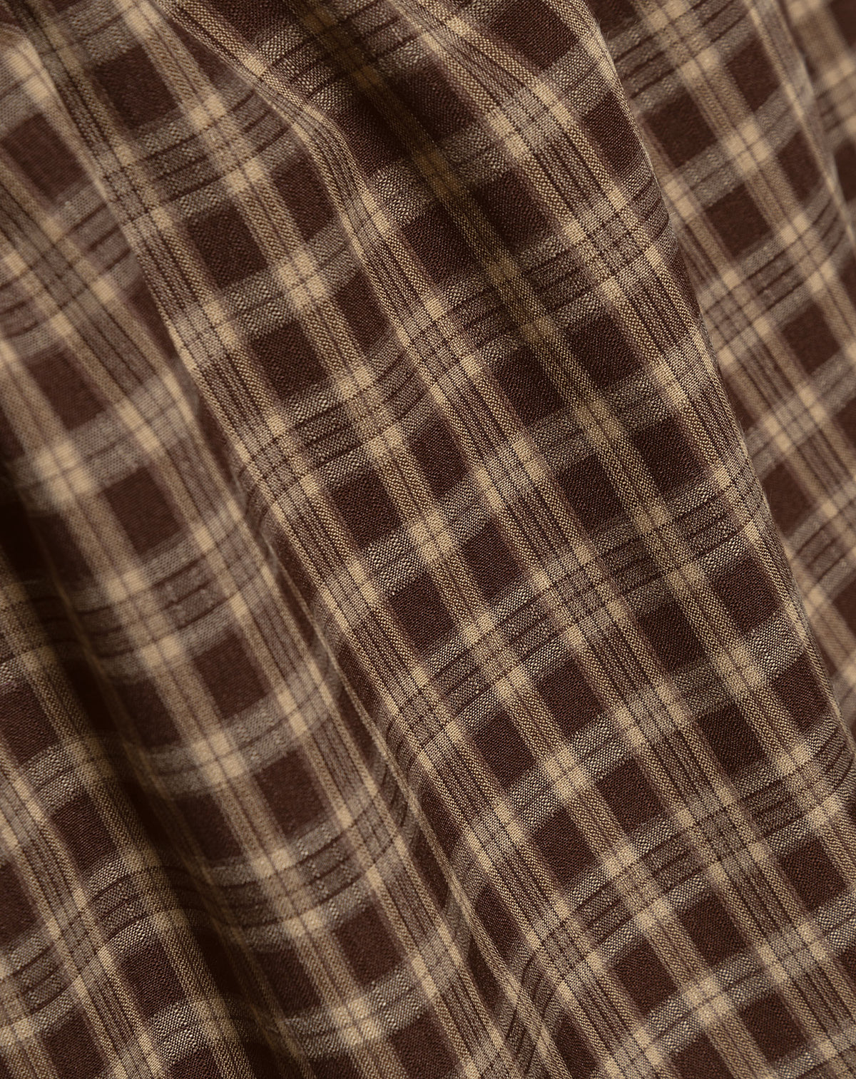 ISAYA CHECK BUBBLE HEM SKIRT BRUIN