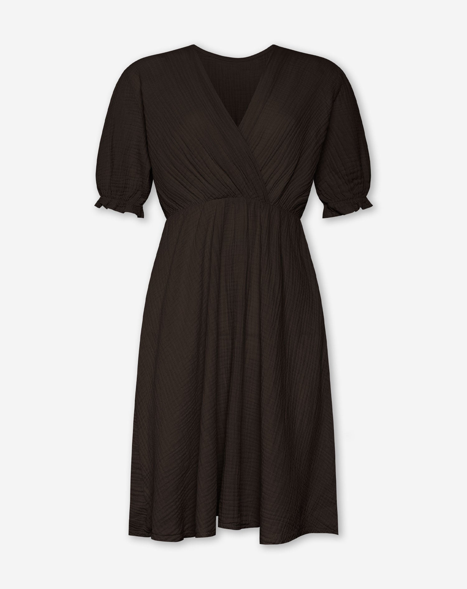 DILA MOUSSELINE DRESS BROWN