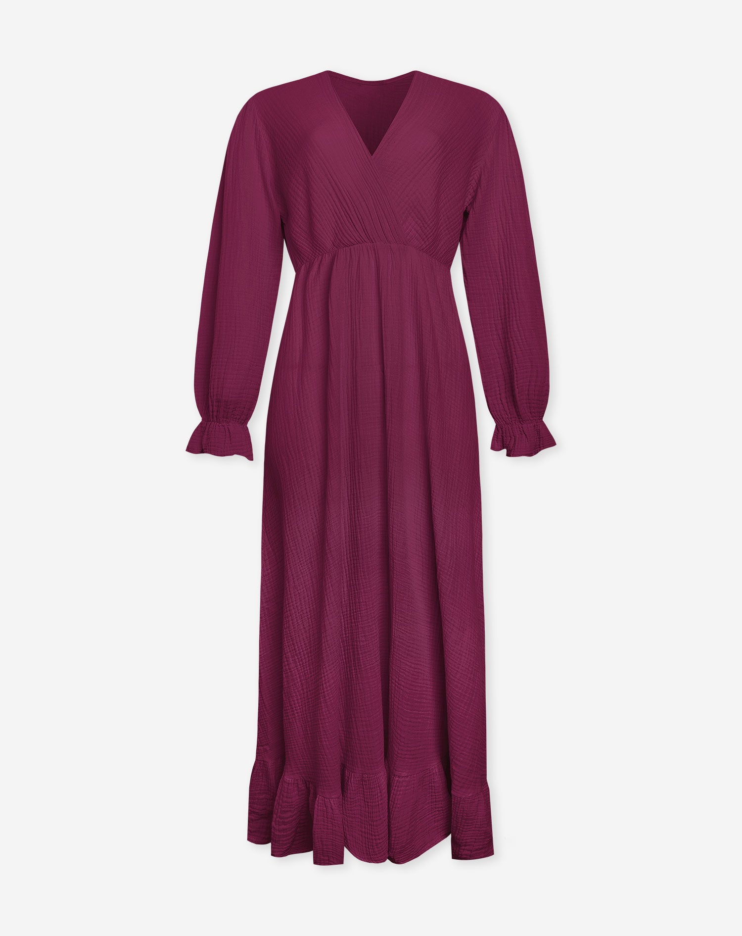 MOUSSELINE MAXI RUFFLE DRESS CHERRY