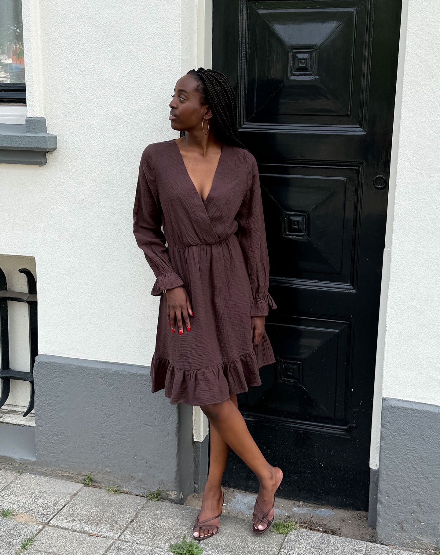 LEA MOUSSELINE DRESS BROWN