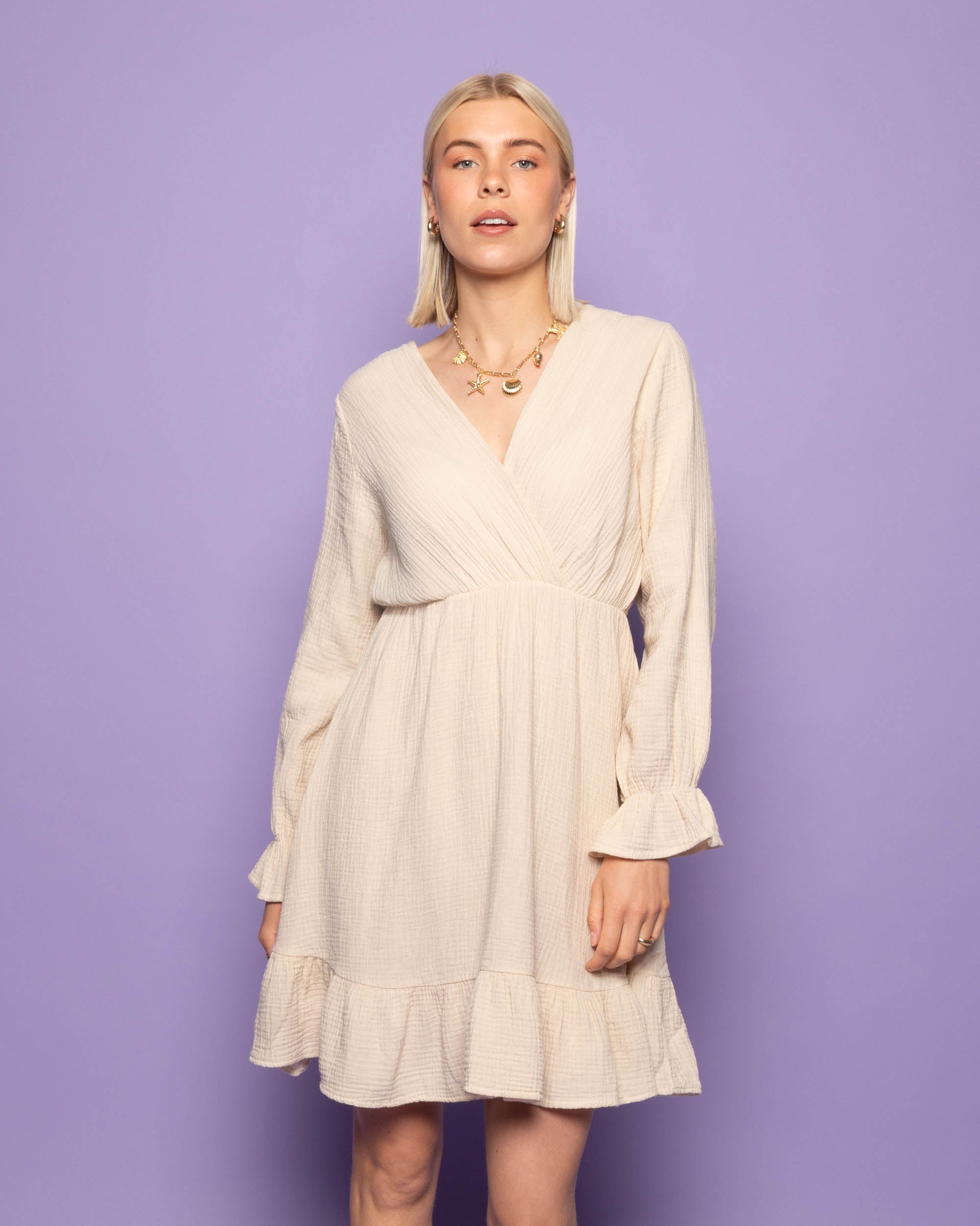 LEA MOUSSELINE DRESS ZAND