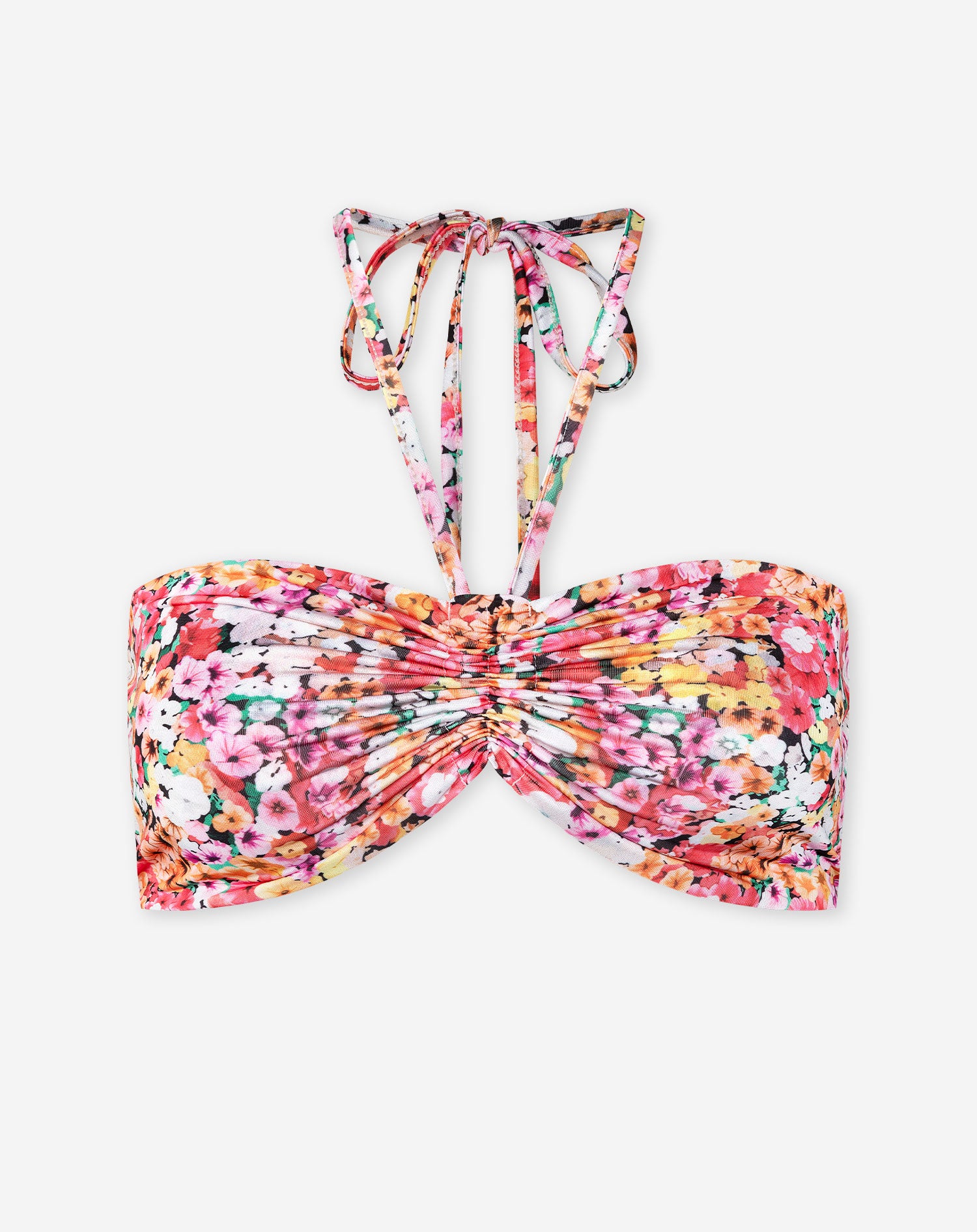AMY FLOWER BANDEAU TOP RED