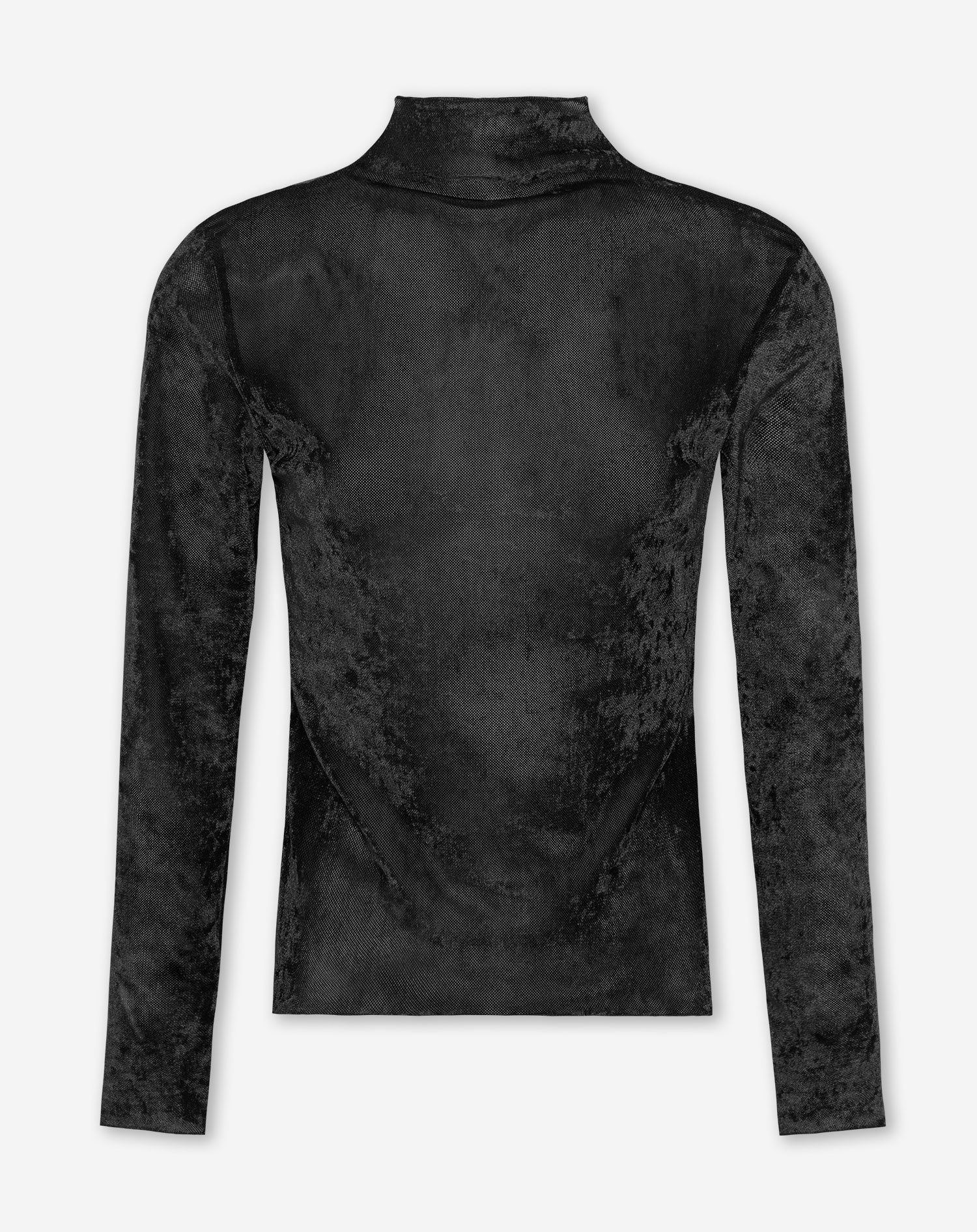 VELVET COL TOP BLACK