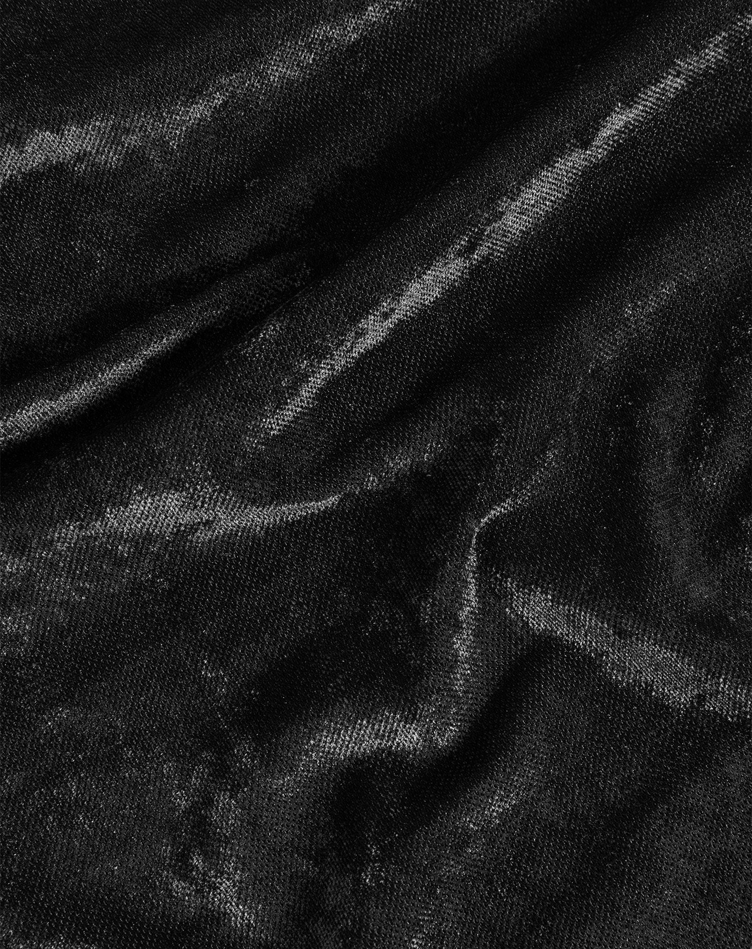 VELVET COL TOP ZWART