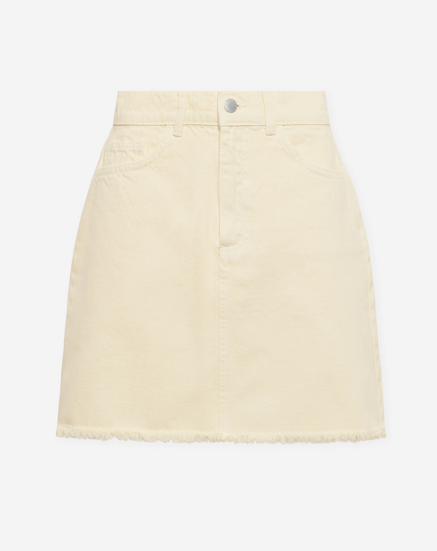 AMY DENIM RAW EDGE SKIRT BUTTER YELLOW