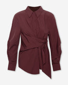 LAILY WRAP BLOUSE DONKER BURGUNDY