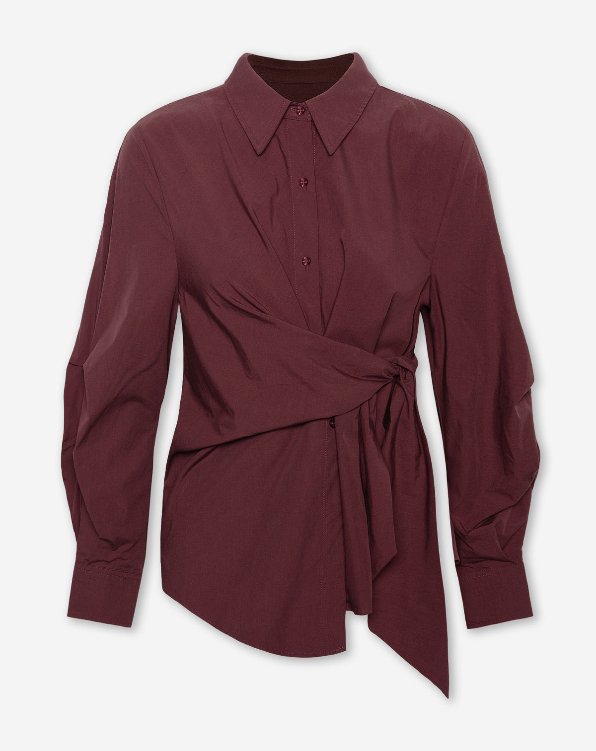 LAILY WRAP BLOUSE DARK BURGUNDY