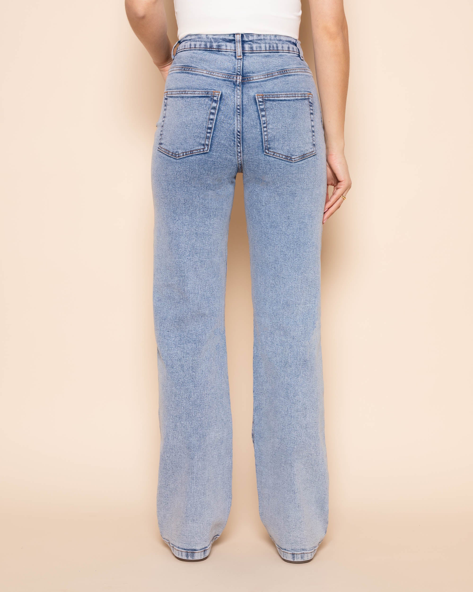SMALL DIAMOND BOOTCUT JEANS BLAUW