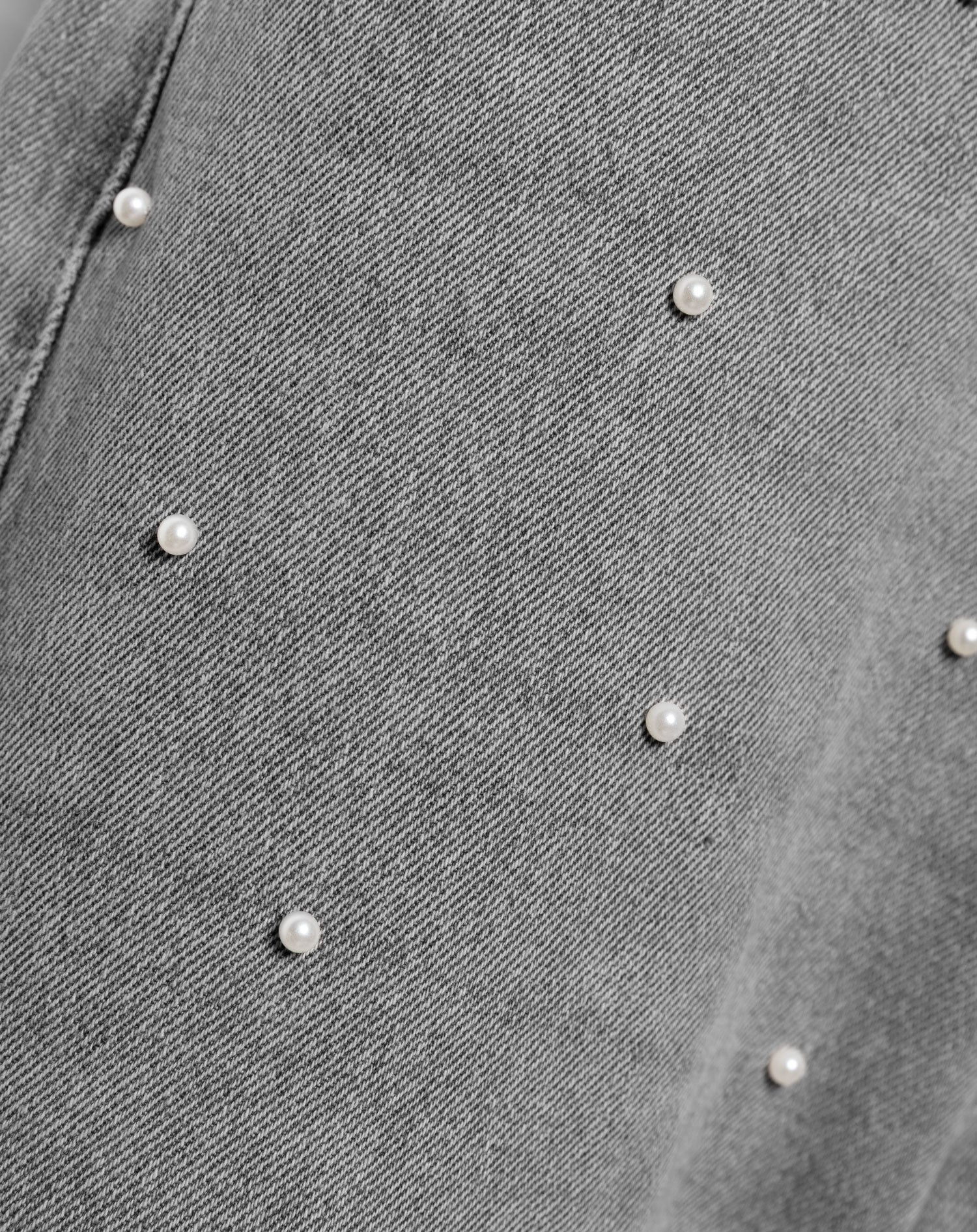 PEARL ALLOVER STRAIGHT LEG JEANS LIGHT GREY