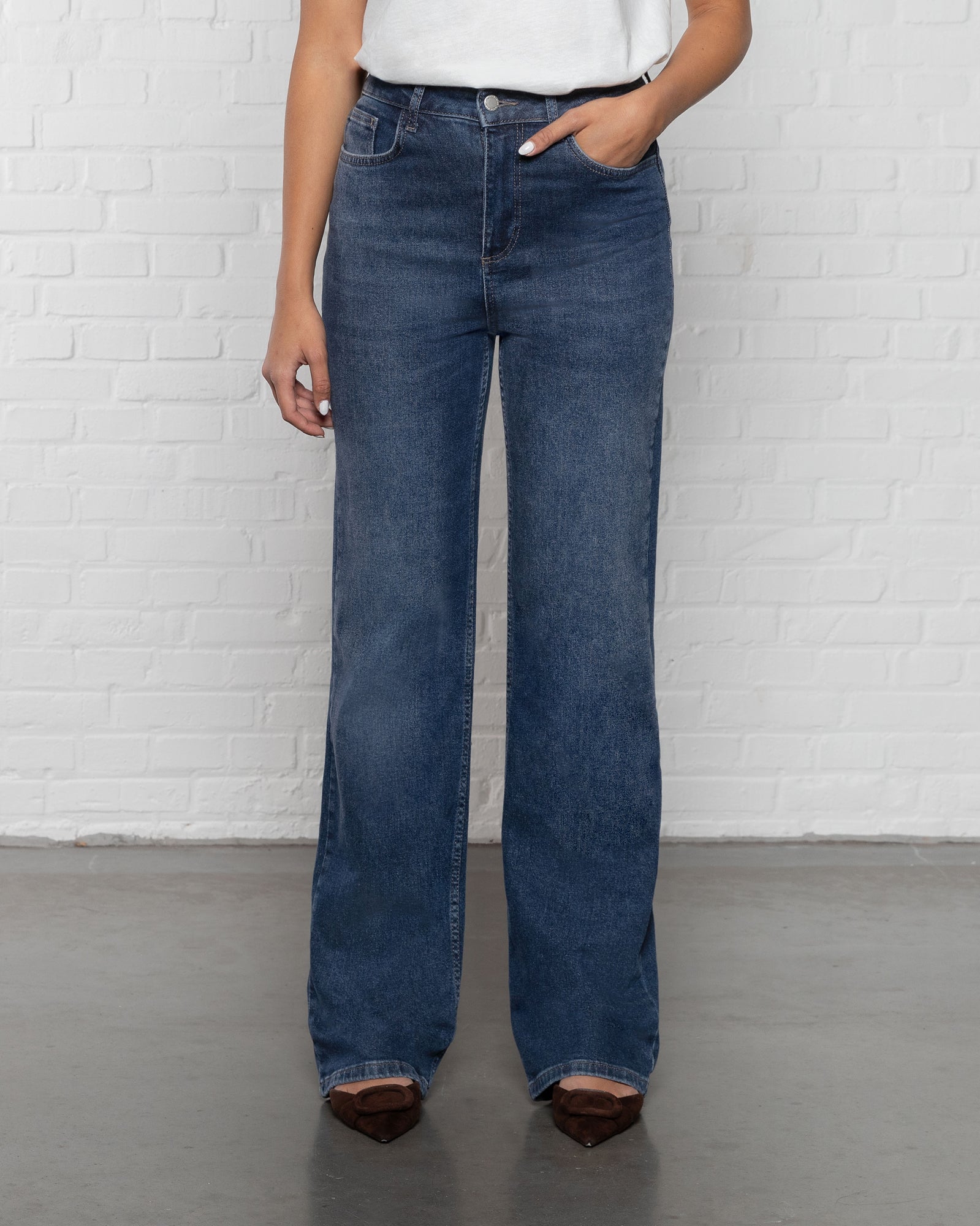 BOOTCUT JEANS MARINEBLAUW