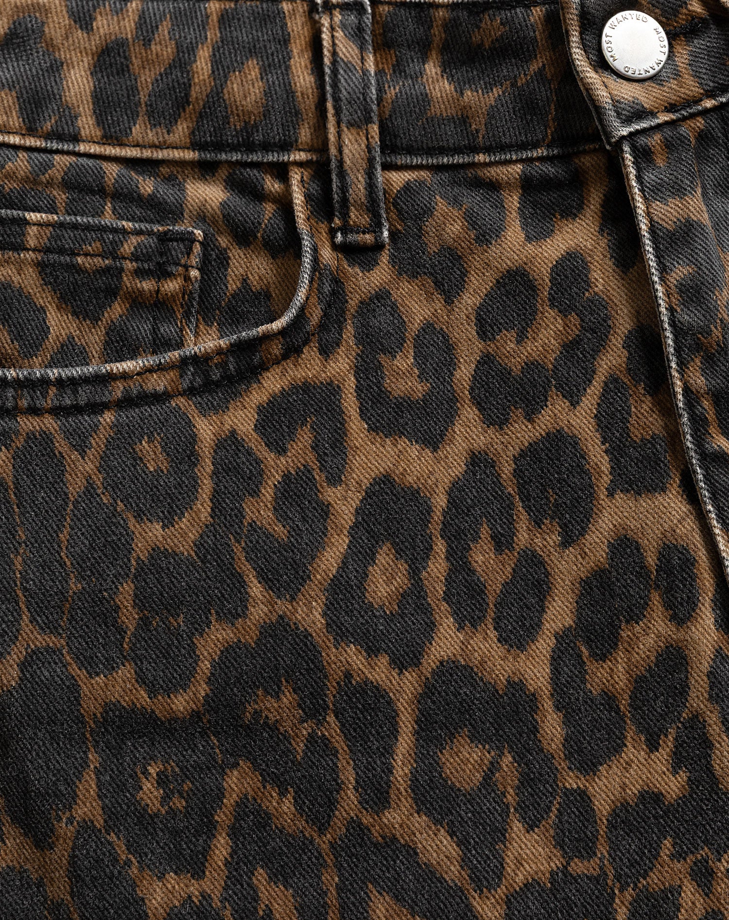 LEOPARD ALLOVER JEANS BLACK