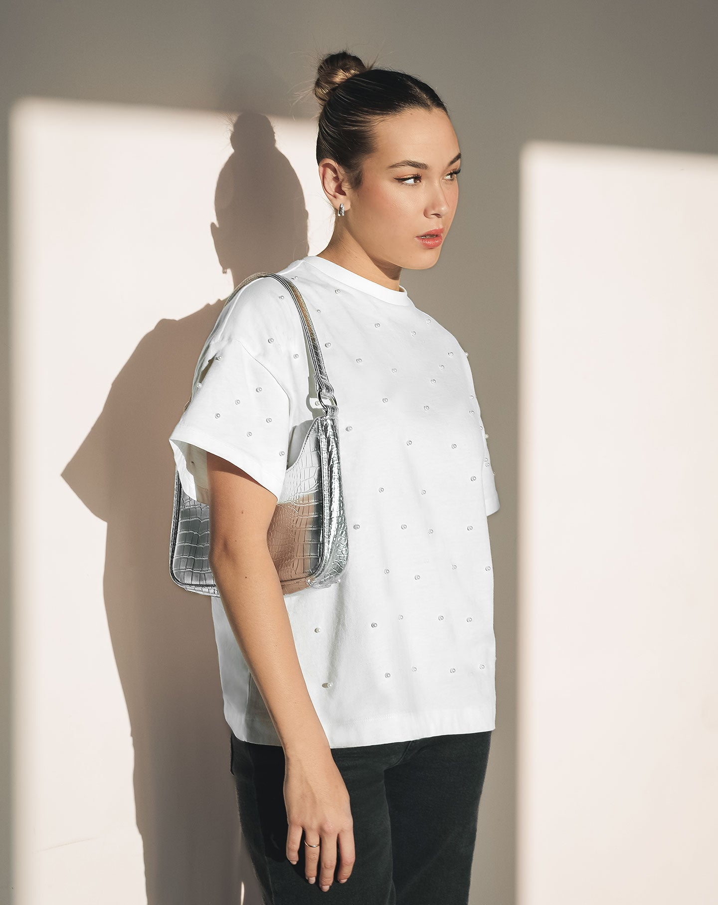 PEARL OVERSIZED TEE CREAM