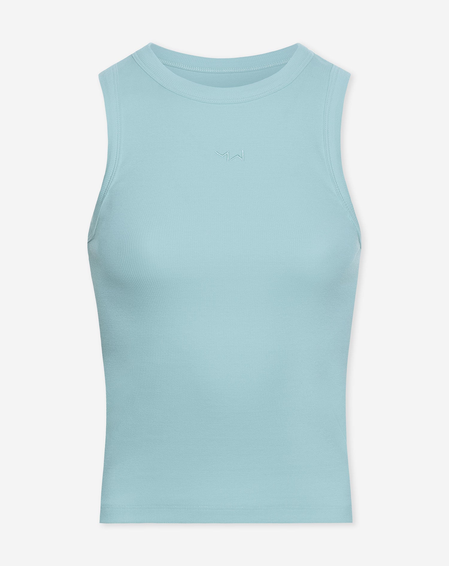 RACERBACK EMBROIDERY TOP BLAUW