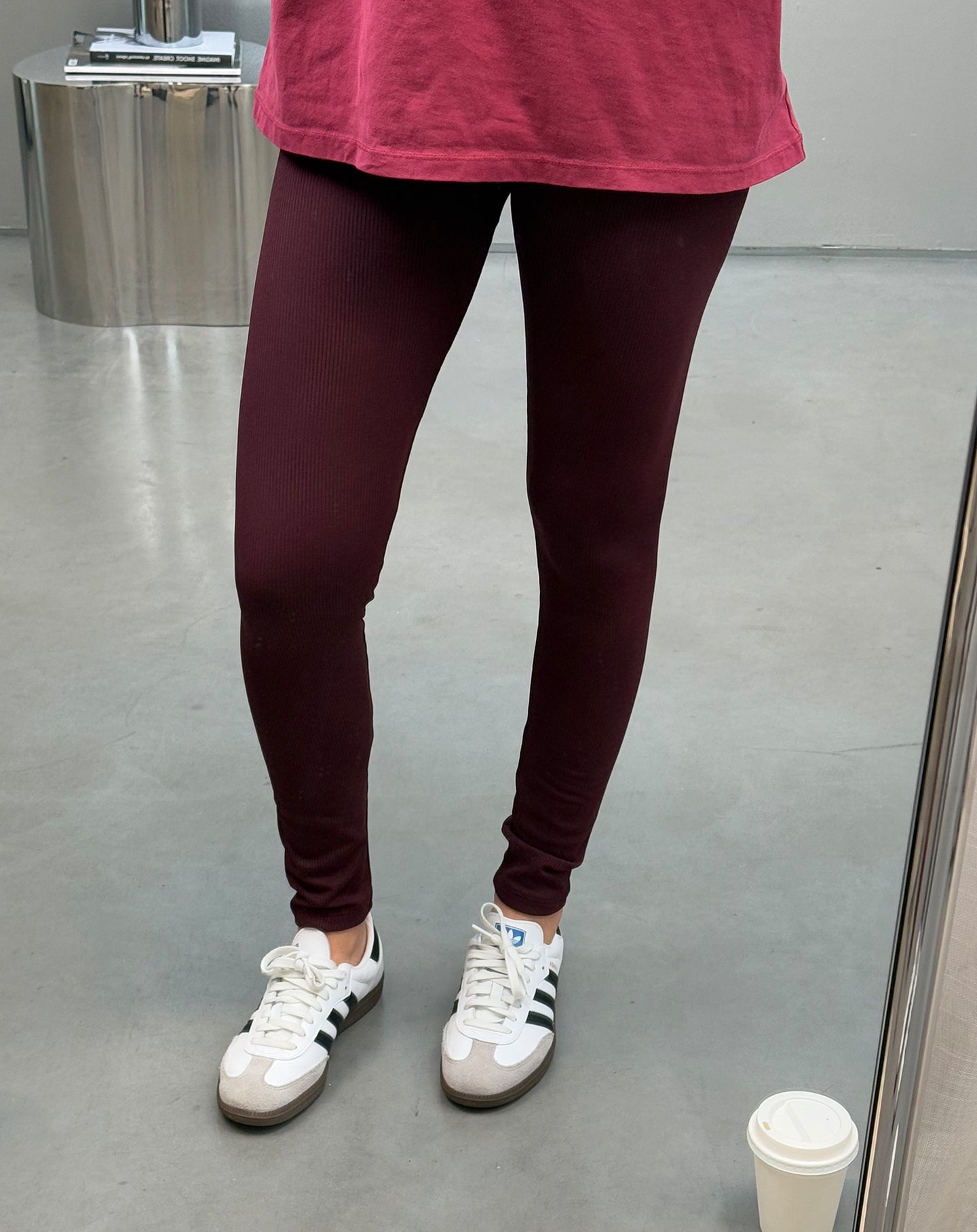 SOFT RIB LEGGING DONKER BURGUNDY