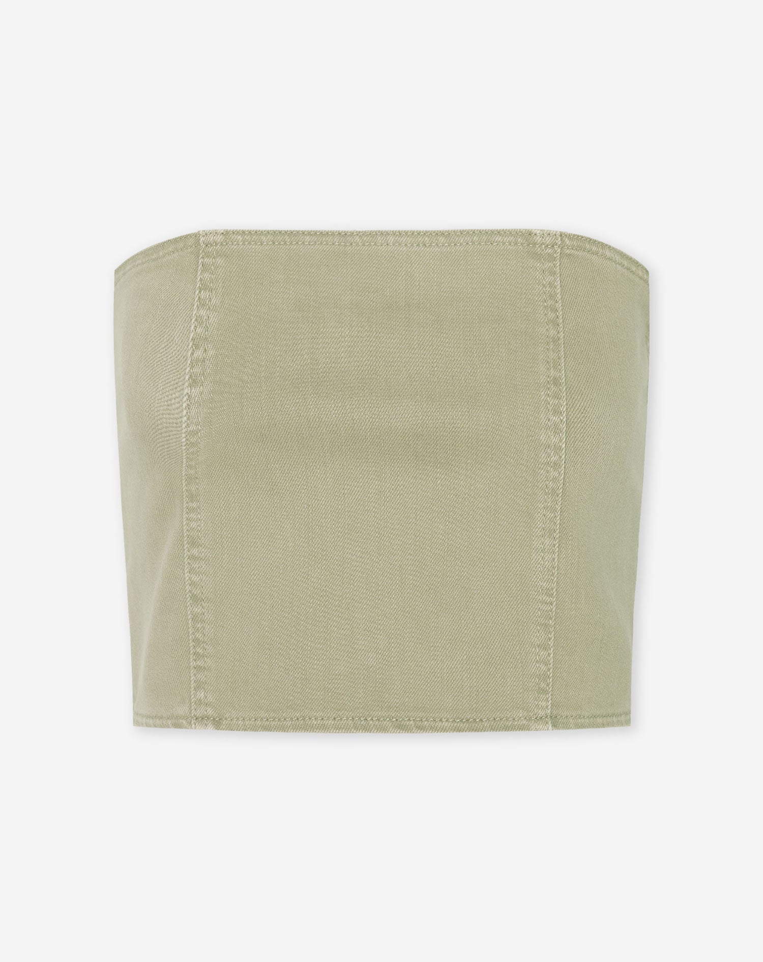 BELLA DENIM CORSET TOP OLIVE GREEN