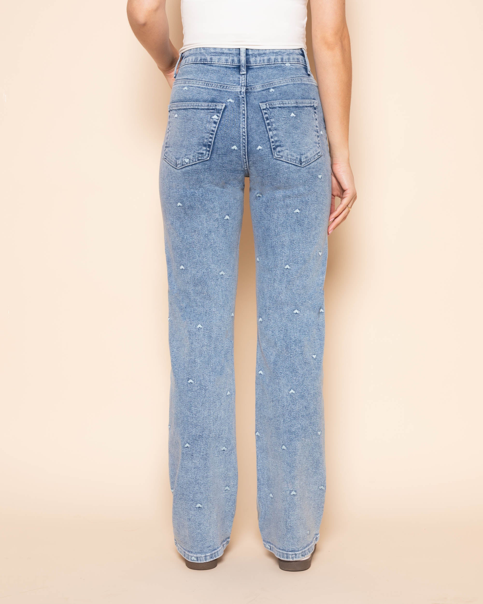 HEART BOOTCUT JEANS BLUE