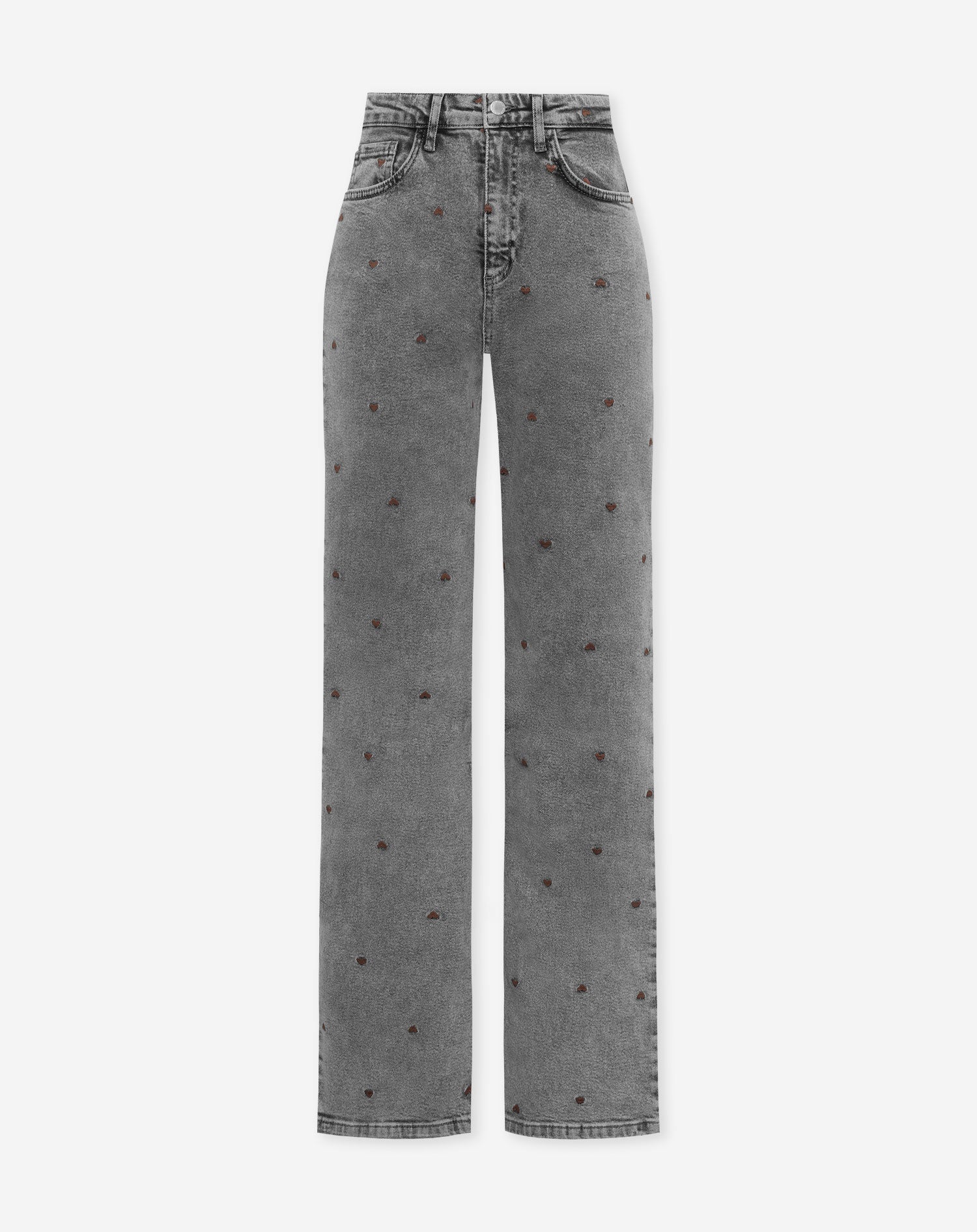HEART BOOTCUT JEANS GREY BROWN