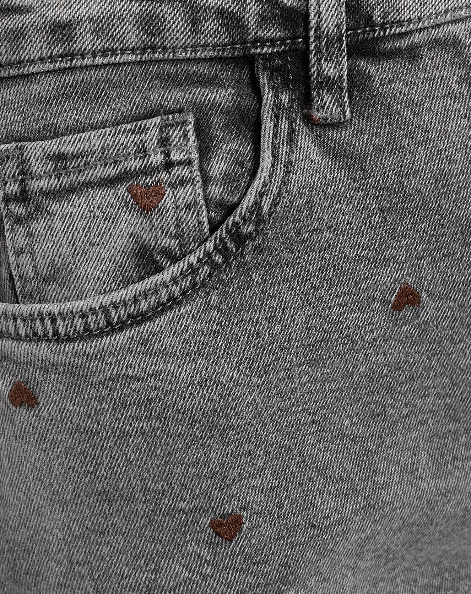 HEART BOOTCUT JEANS GREY BROWN