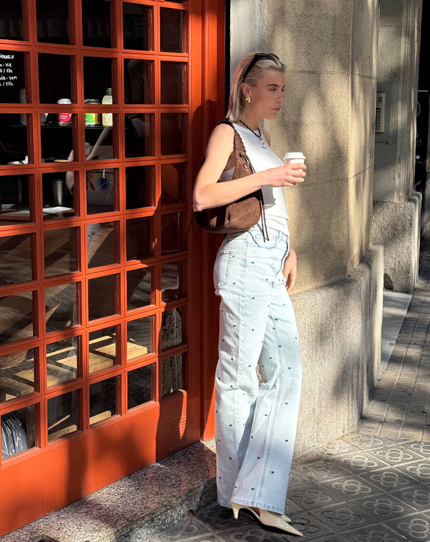 HEART BOOTCUT JEANS LIGHT BLUE