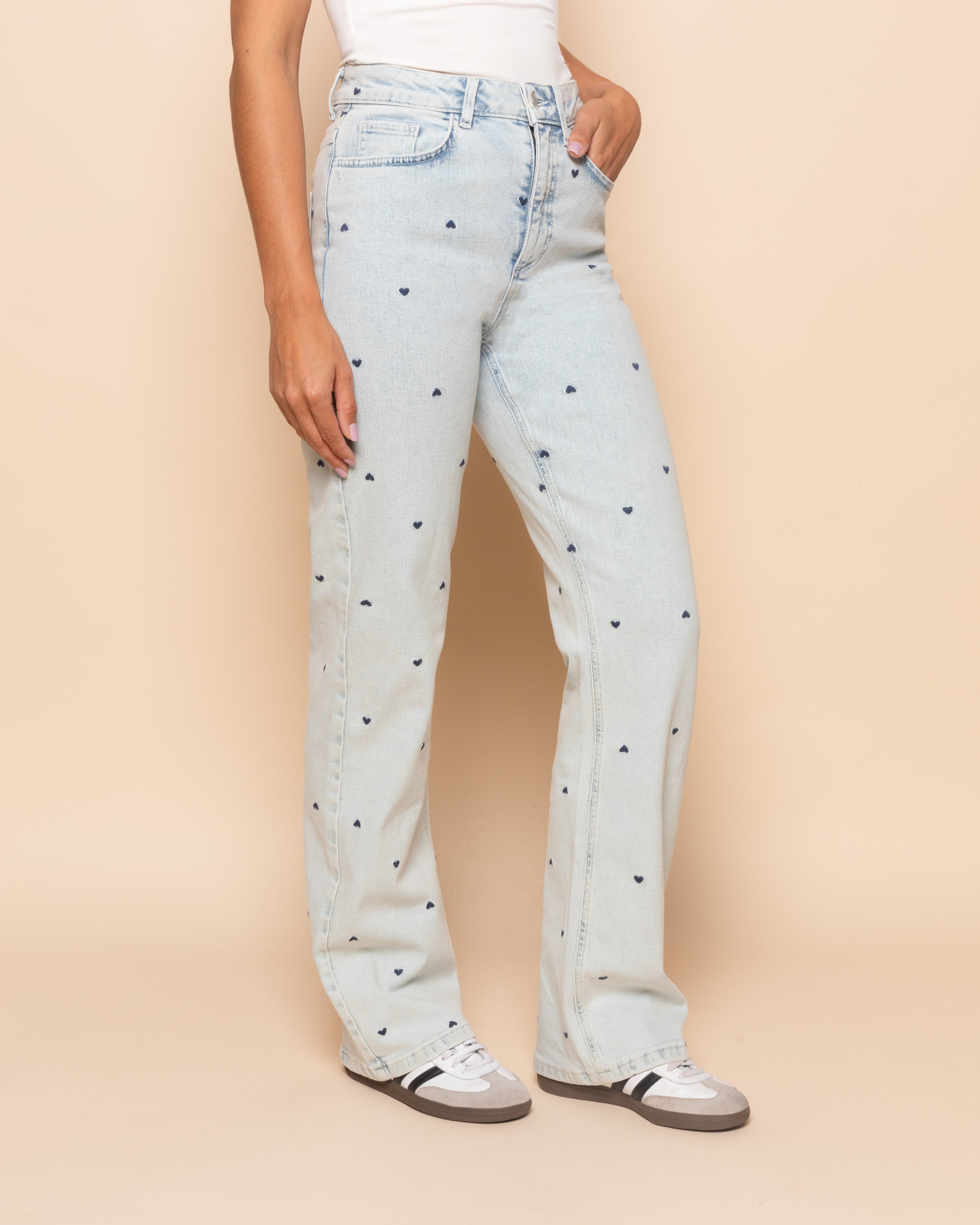 HEART BOOTCUT JEANS LICHTBLAUW