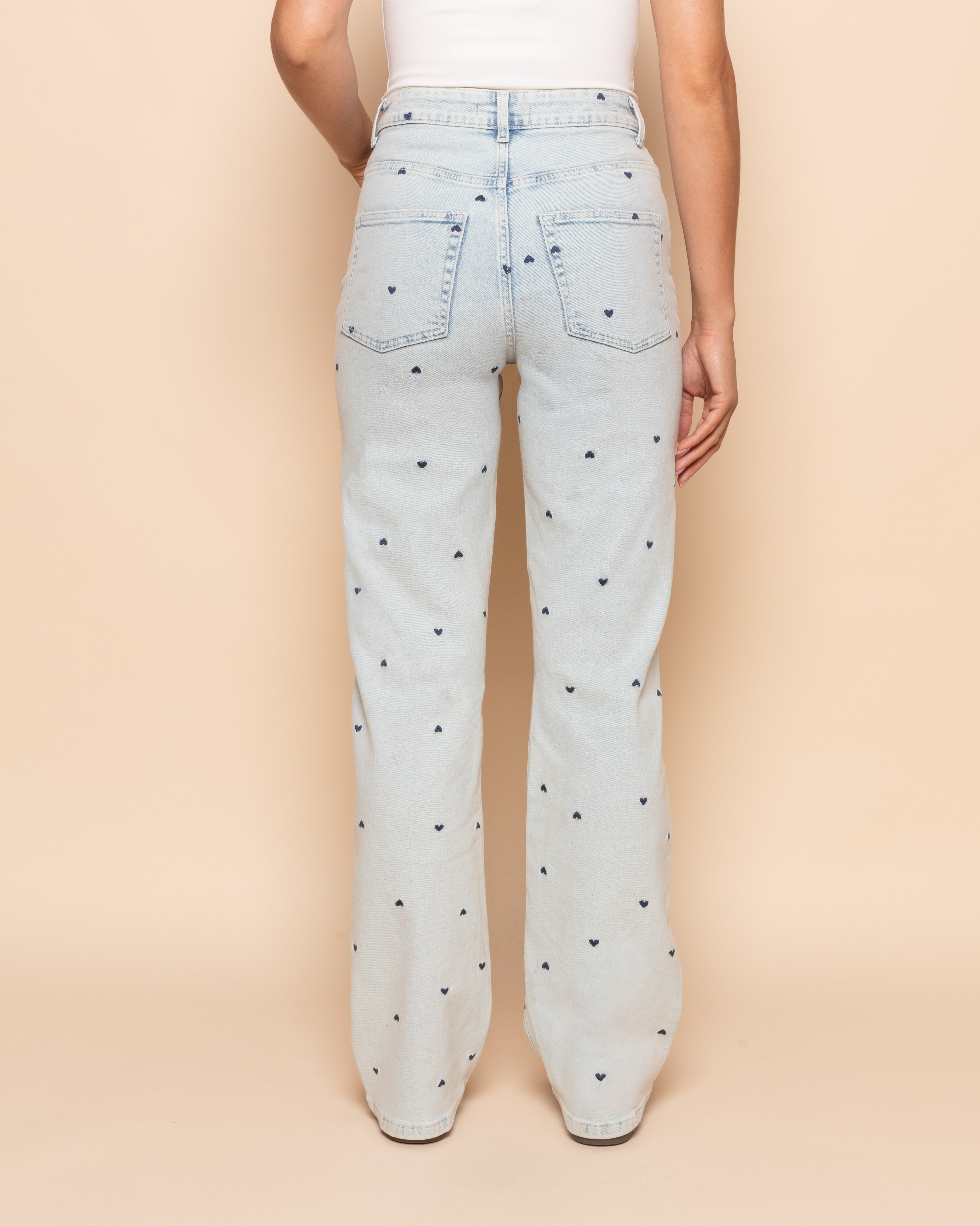 HEART BOOTCUT JEANS LICHTBLAUW