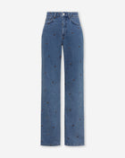 HEART BOOTCUT JEANS MID BLUE BROWN
