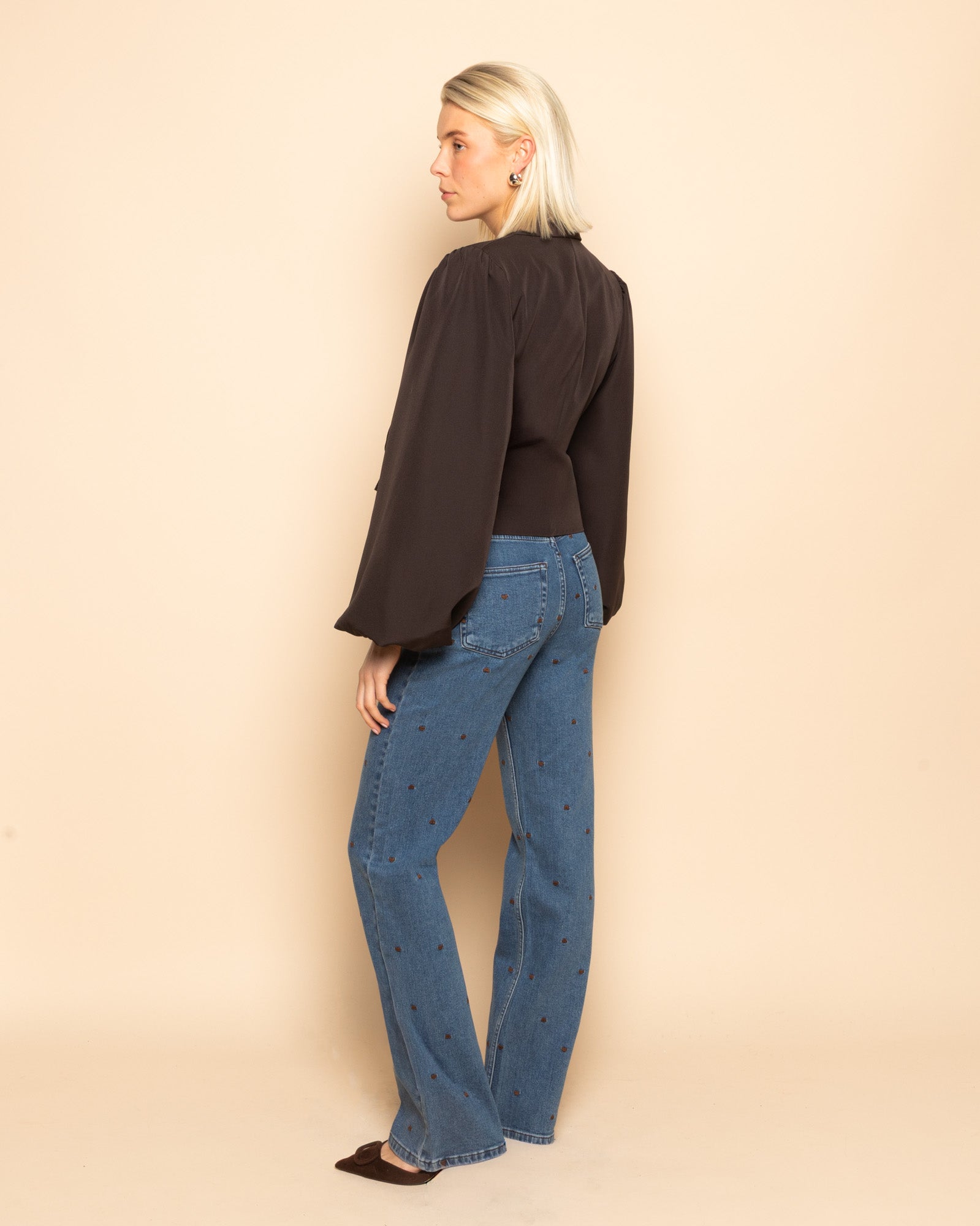 HEART BOOTCUT JEANS MID BLAUW BRUIN