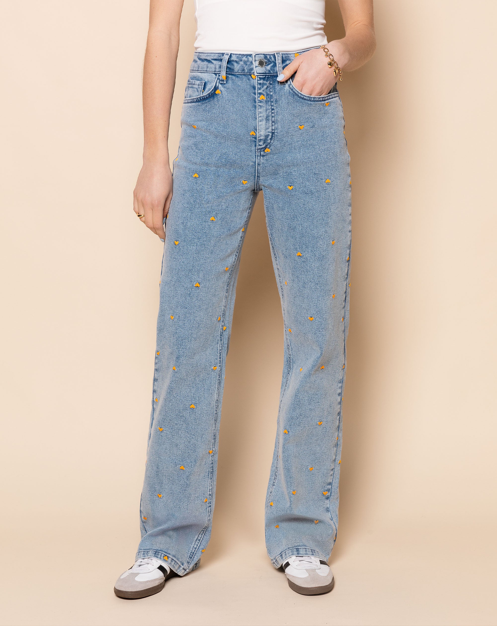 HEART BOOTCUT JEANS ORANJE