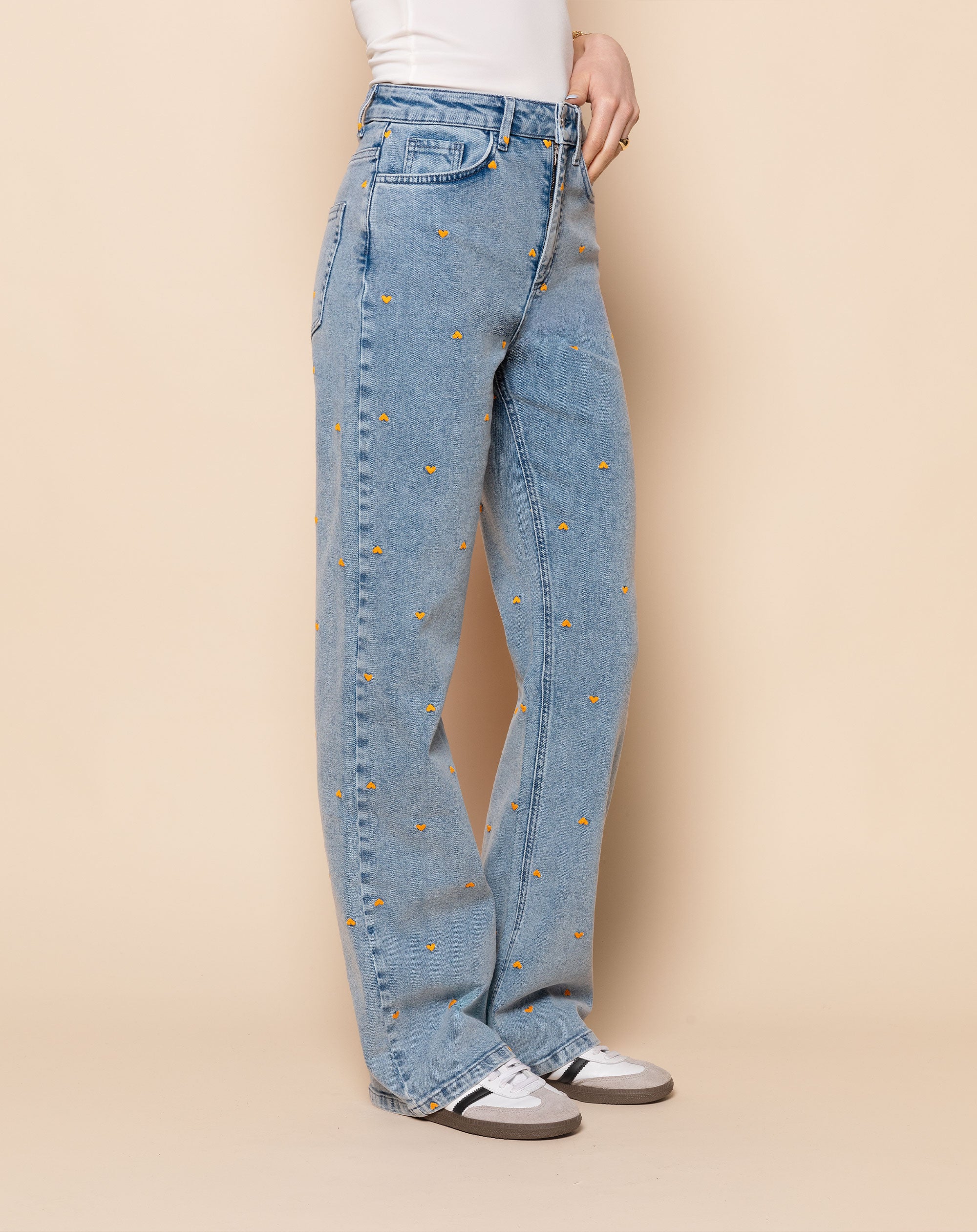 HEART BOOTCUT JEANS ORANJE
