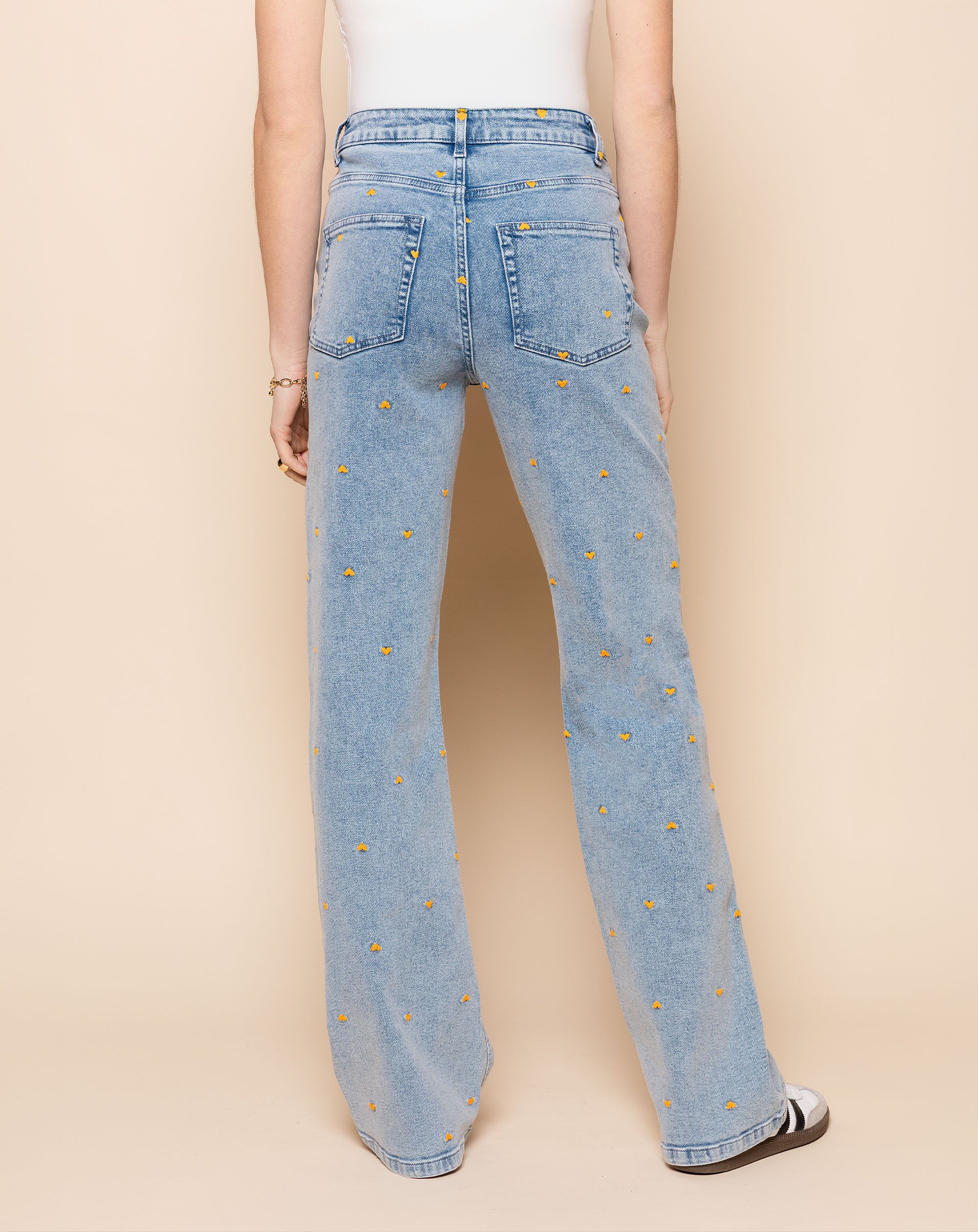 HEART BOOTCUT JEANS ORANJE