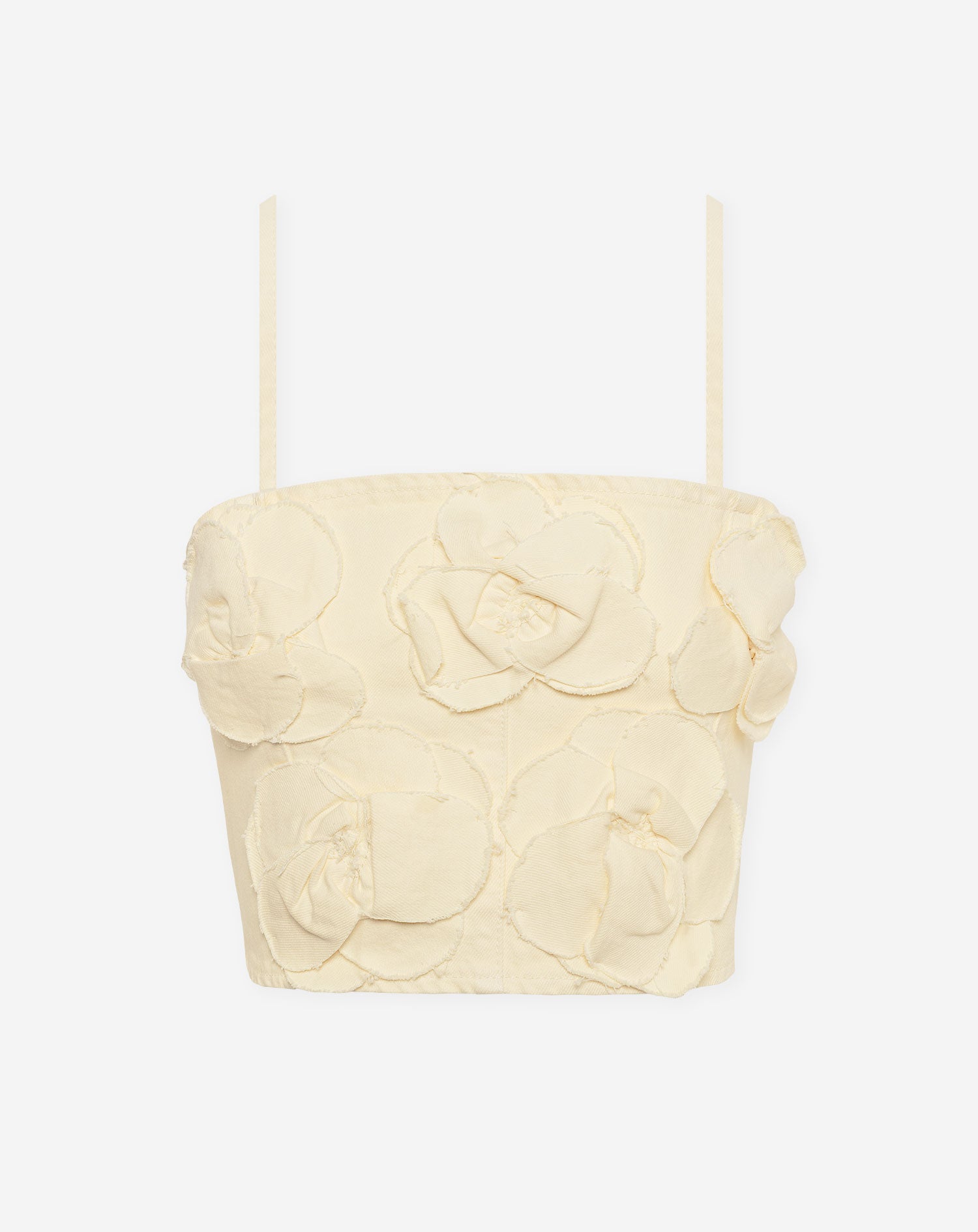 FLOWER DENIM CORSET TOP BUTTER YELLOW